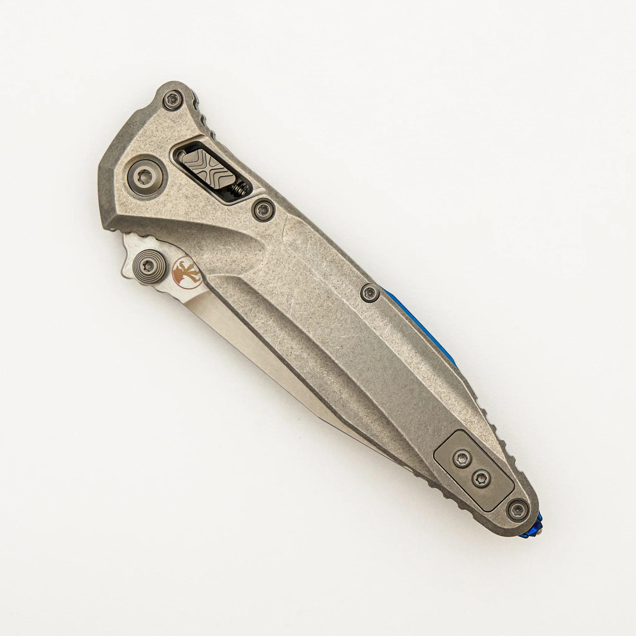 "Marfione Select" Socom Delta RAM-LOK Spear Point Stonewash Finish Titanium w/ Blue Titanium Accents 159RL-10SMS3 - Image 3