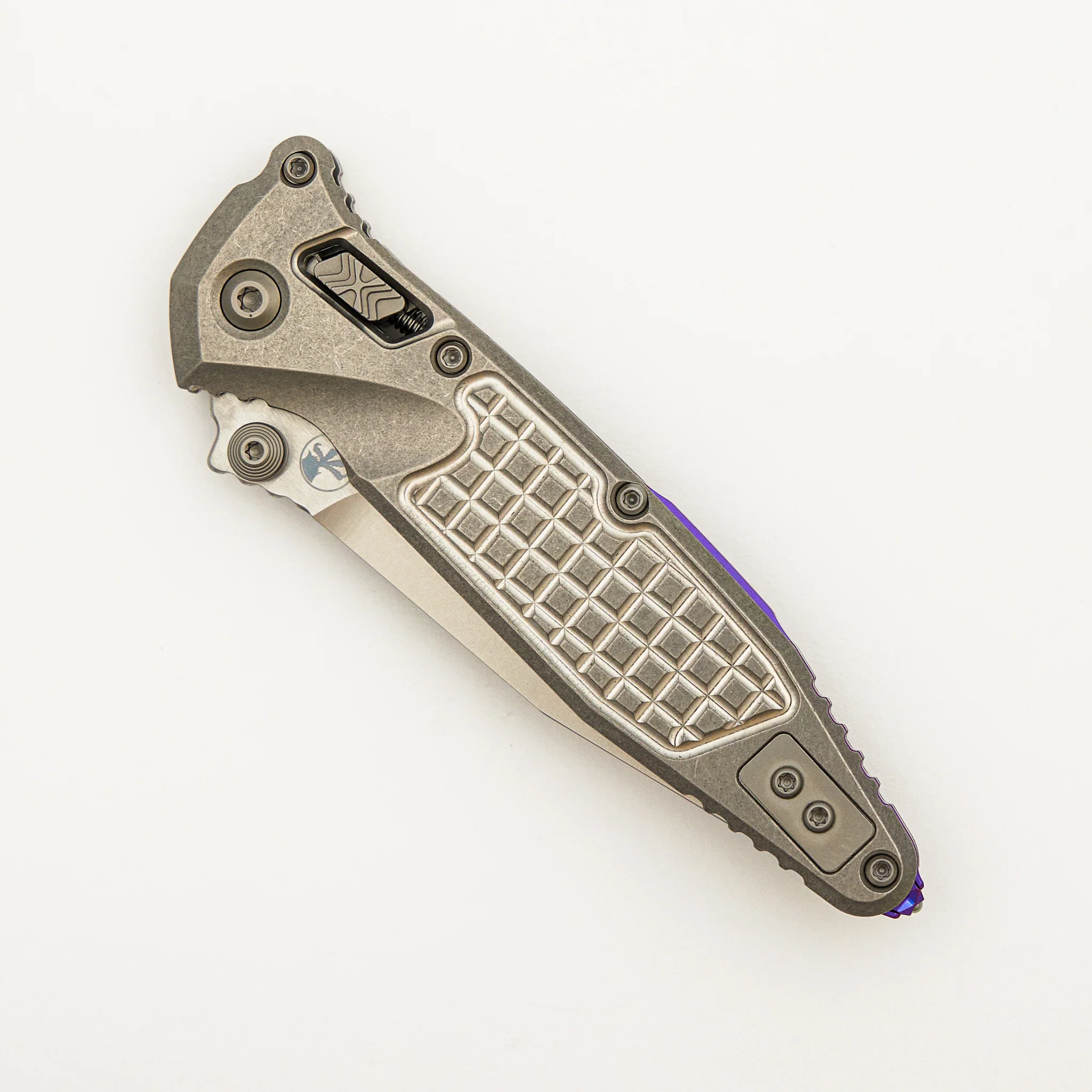 "Marfione Select" Socom RAM-LOK Spear Point Stonewash Finish Frag Pattern Titanium w/ Purple Titanium Accents 160RL-10FRMS4 - Image 3