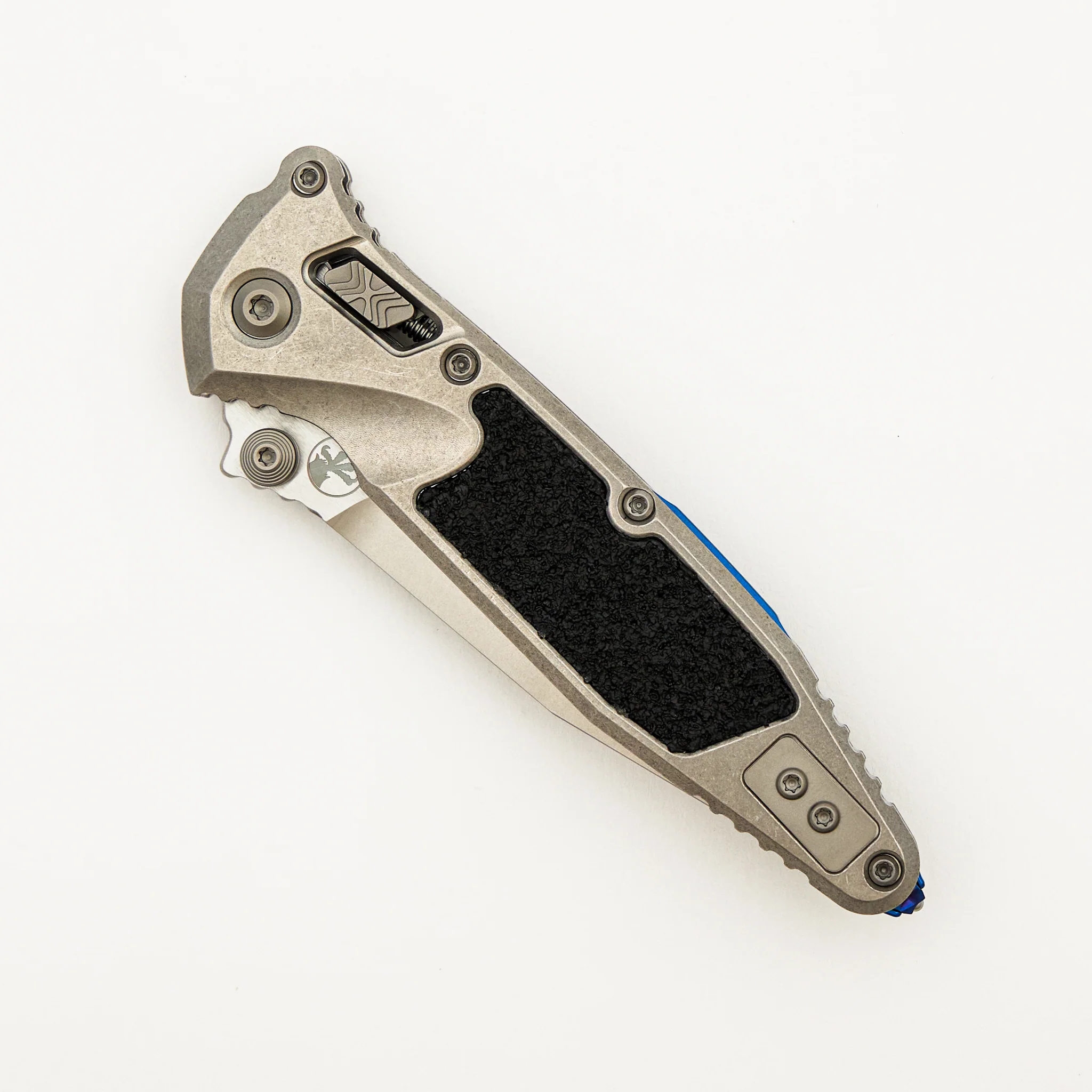 "Marfione Select" Socom RAM-LOK Spear Point Stonewash Finish Titanium W/ Textured Inlay & Blue Accents 160RL-10SMS3 - Image 3