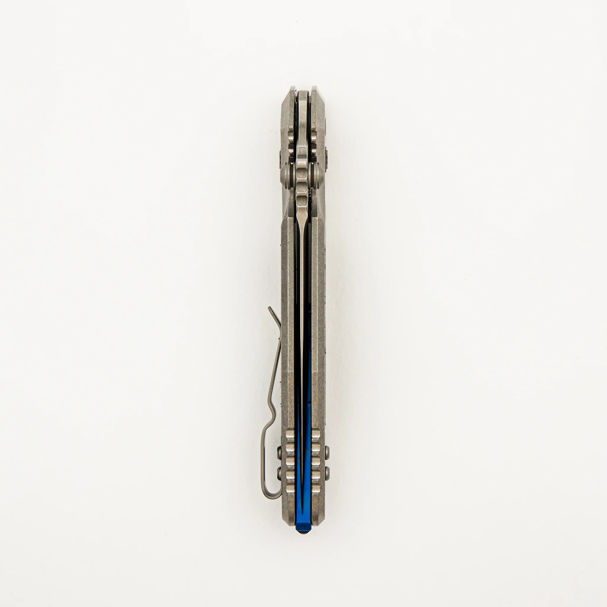 "Marfione Select" Socom RAM-LOK Spear Point Stonewash Finish Titanium W/ Textured Inlay & Blue Accents 160RL-10SMS3 - Image 5