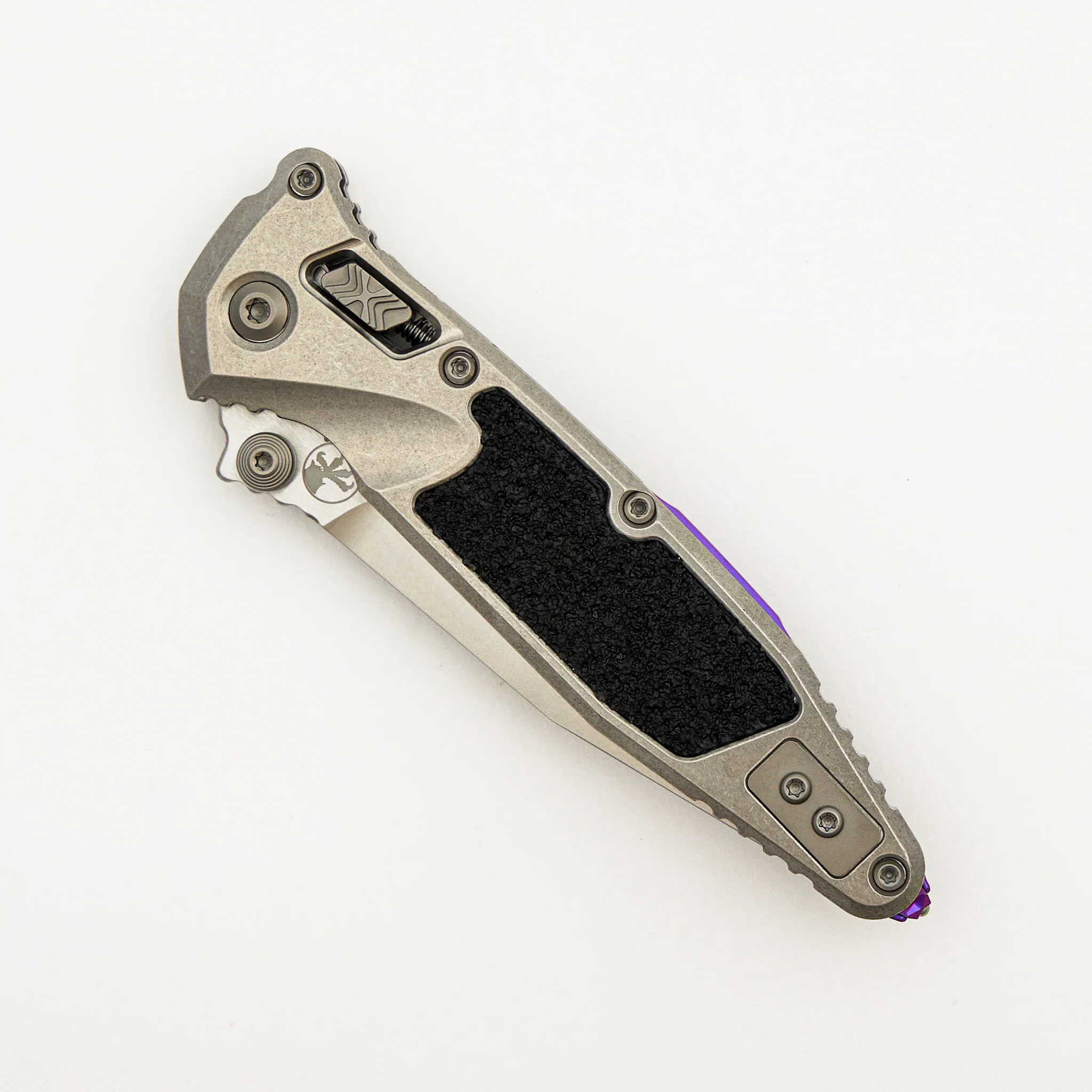 "Marfione Select" Socom RAM-LOK Spear Point Stonewash Finish Titanium W/ Textured Inlay & Purple Accents 160RL-10SMS4 - Image 3