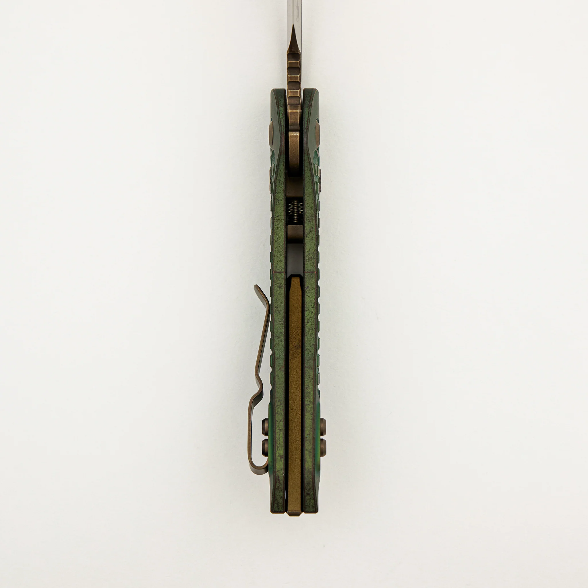 "Marfione Select" Stitch - RAM-LOK Bronzed Stonewash Finish Antique Green Anodized Frag Pattern Titanium W/ Bronze Titanium Accent 169RL-13FRMS1 - Image 6
