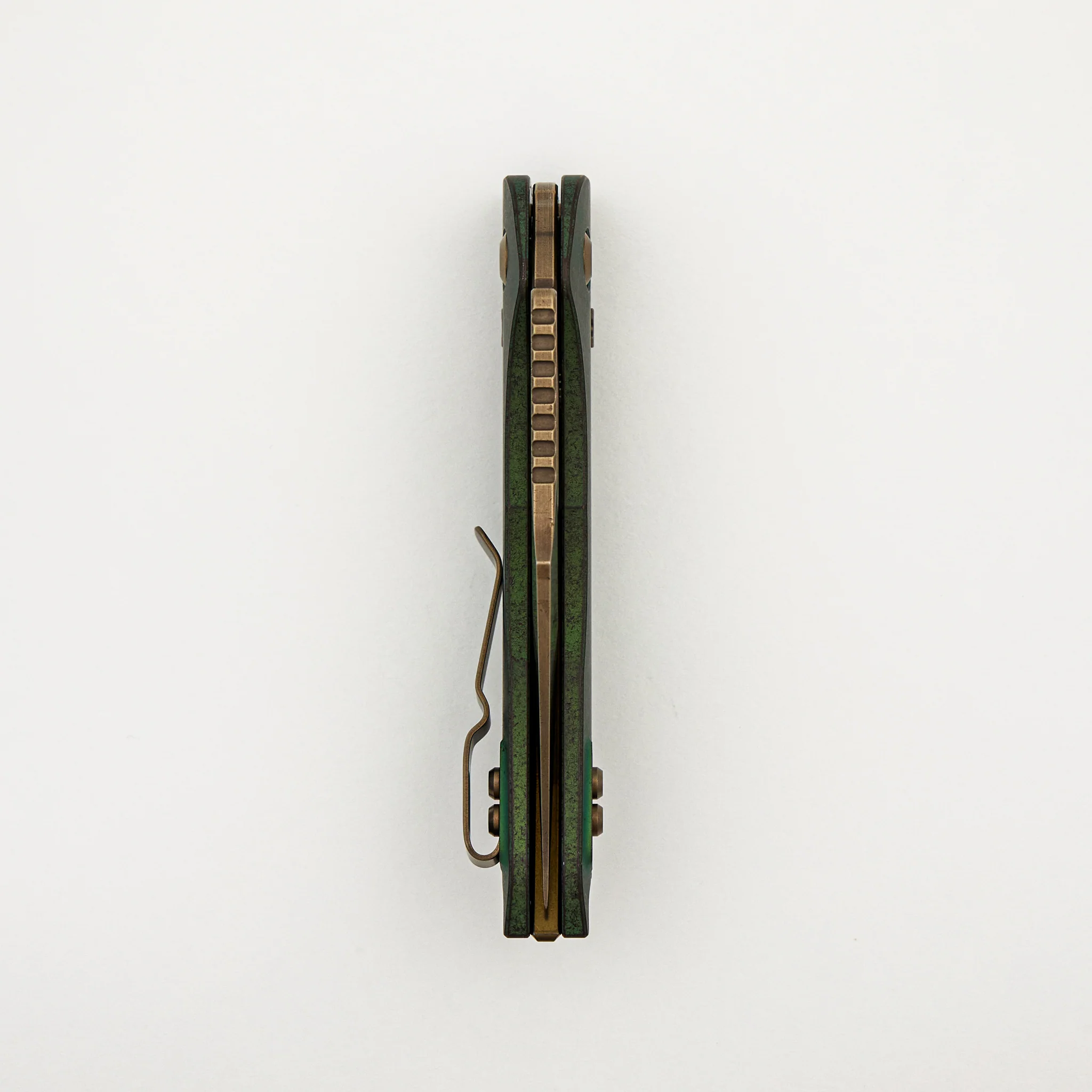 "Marfione Select" Stitch - RAM-LOK Bronzed Stonewash Finish Antique Green Anodized Slab Side Titanium W/ Bronze Titanium Accent 169RL-13MS1 - Image 5