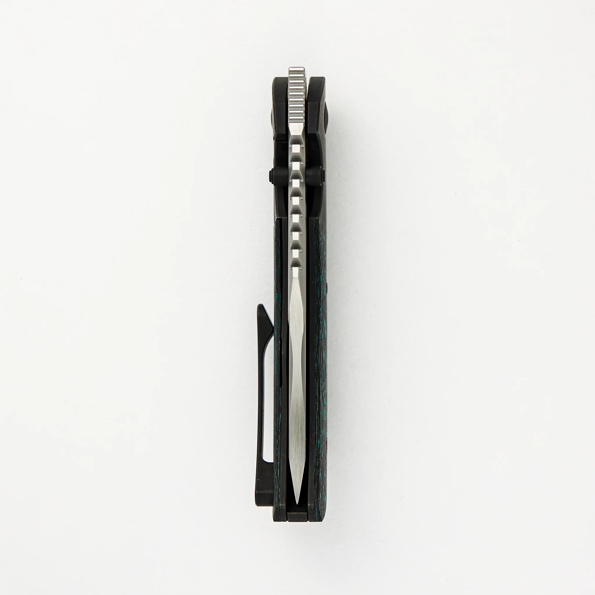 Mini Ultimatum - Hand Rub MagnaCut Blade Grind No. 2 - Teal TechnoCarbo/Black PVD Titanium - Image 5