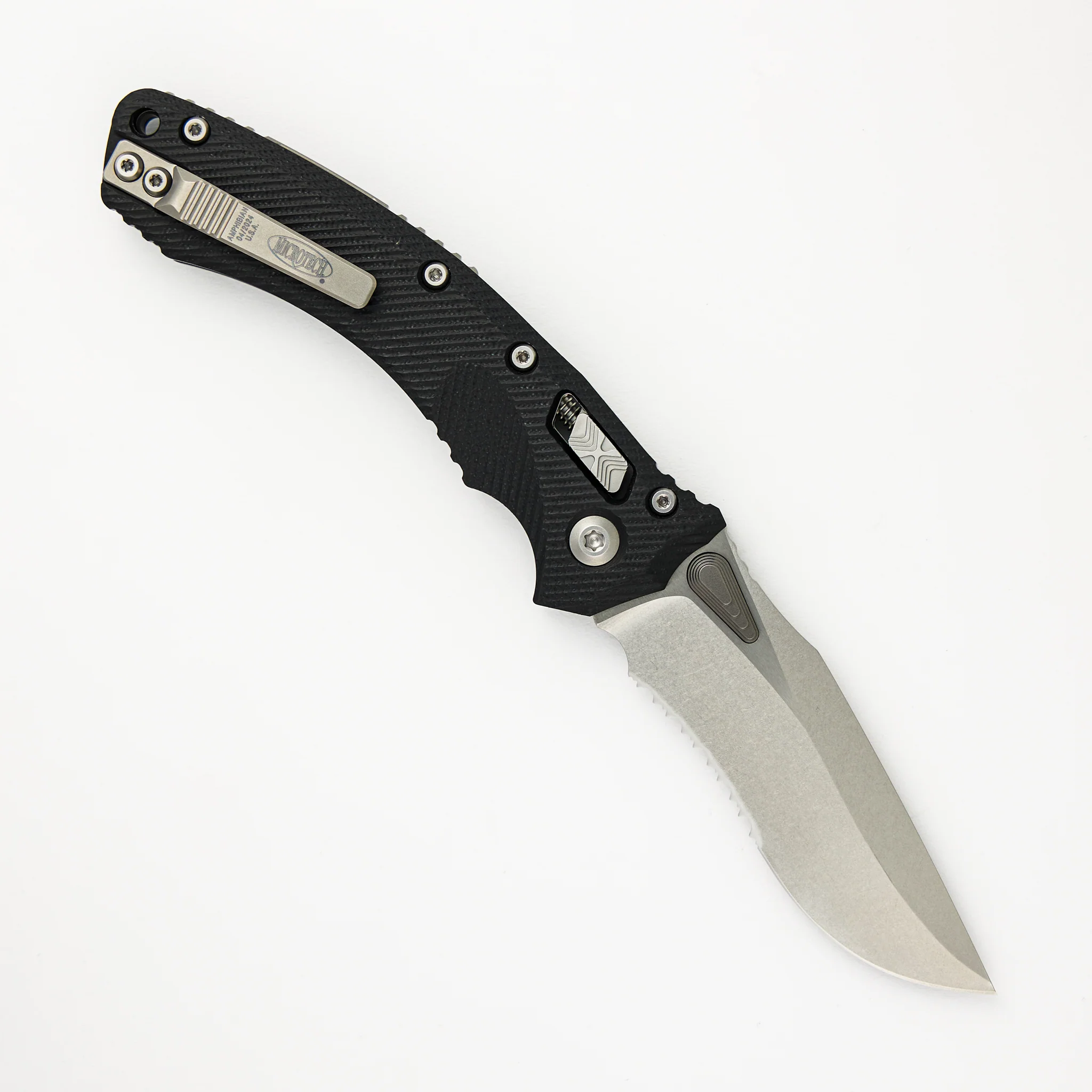 Amphibian - RAM-LOK S/E Stonewash Partial Serrated Fluted Black G10 137RL-11FLGTBK - Image 2