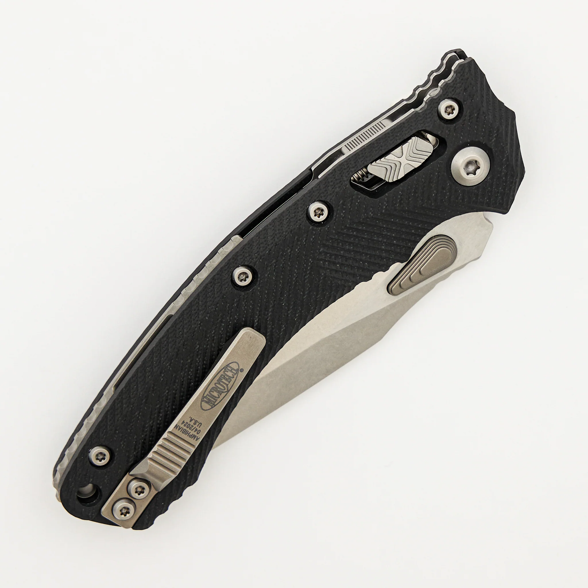 Amphibian - RAM-LOK S/E Stonewash Partial Serrated Fluted Black G10 137RL-11FLGTBK - Image 4