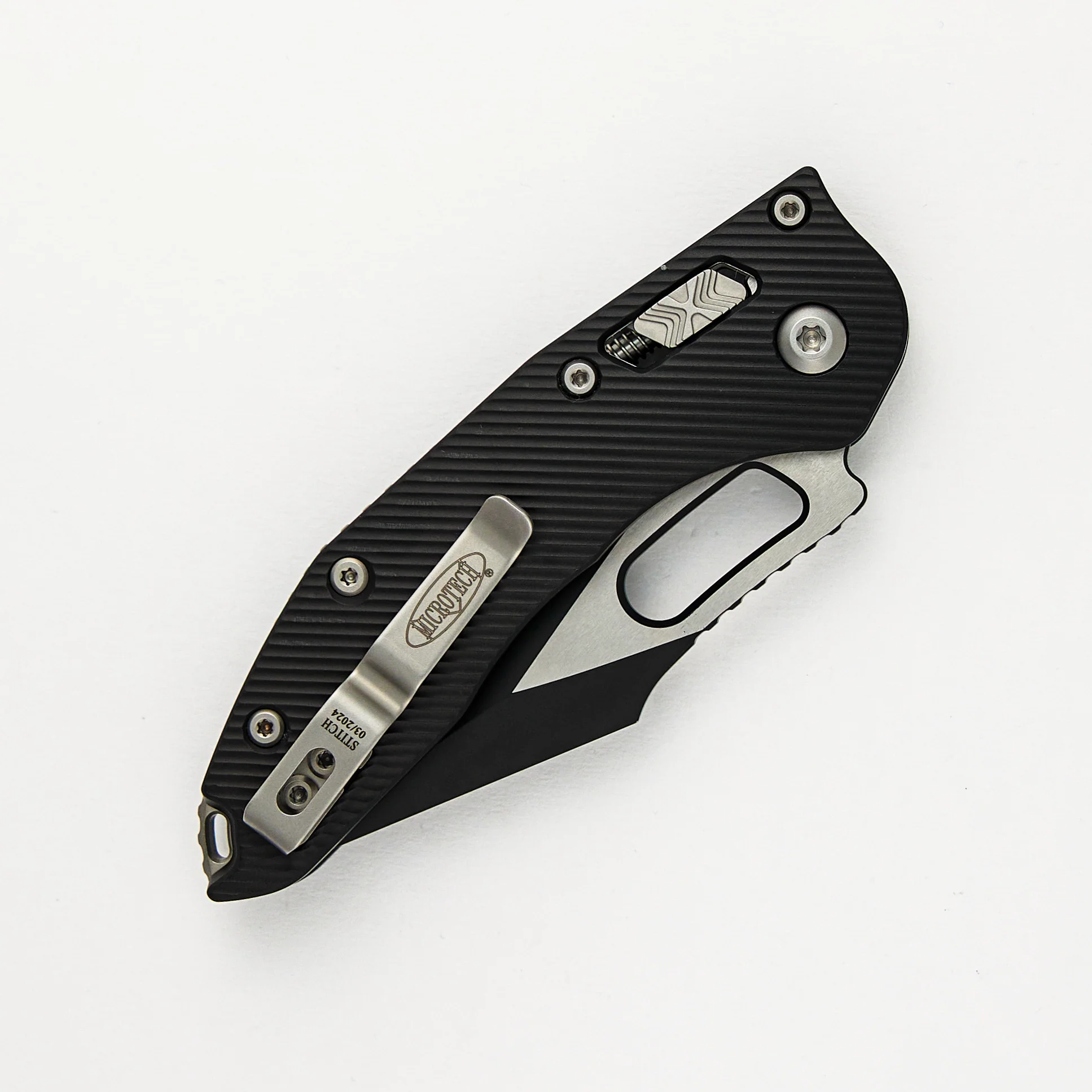 Stitch – RAM-LOK S/E Fluted Black Aluminum Partial Serrated Black Standard 169RL-2FL (Borka Blades Design) - Image 4