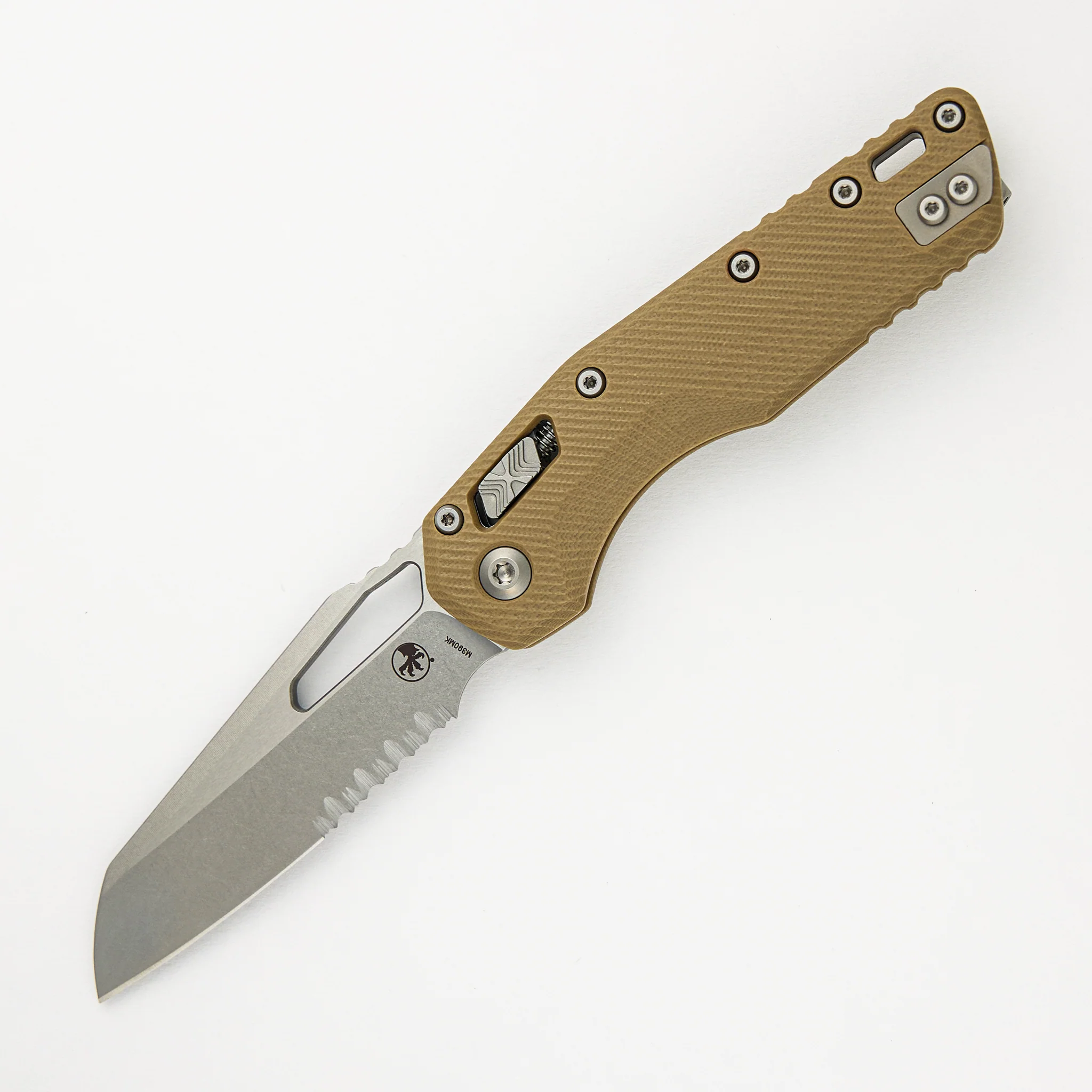 MSI S/E Fluted Tan G10 Stonewash Partial Serrated 210-11 FLGTTA