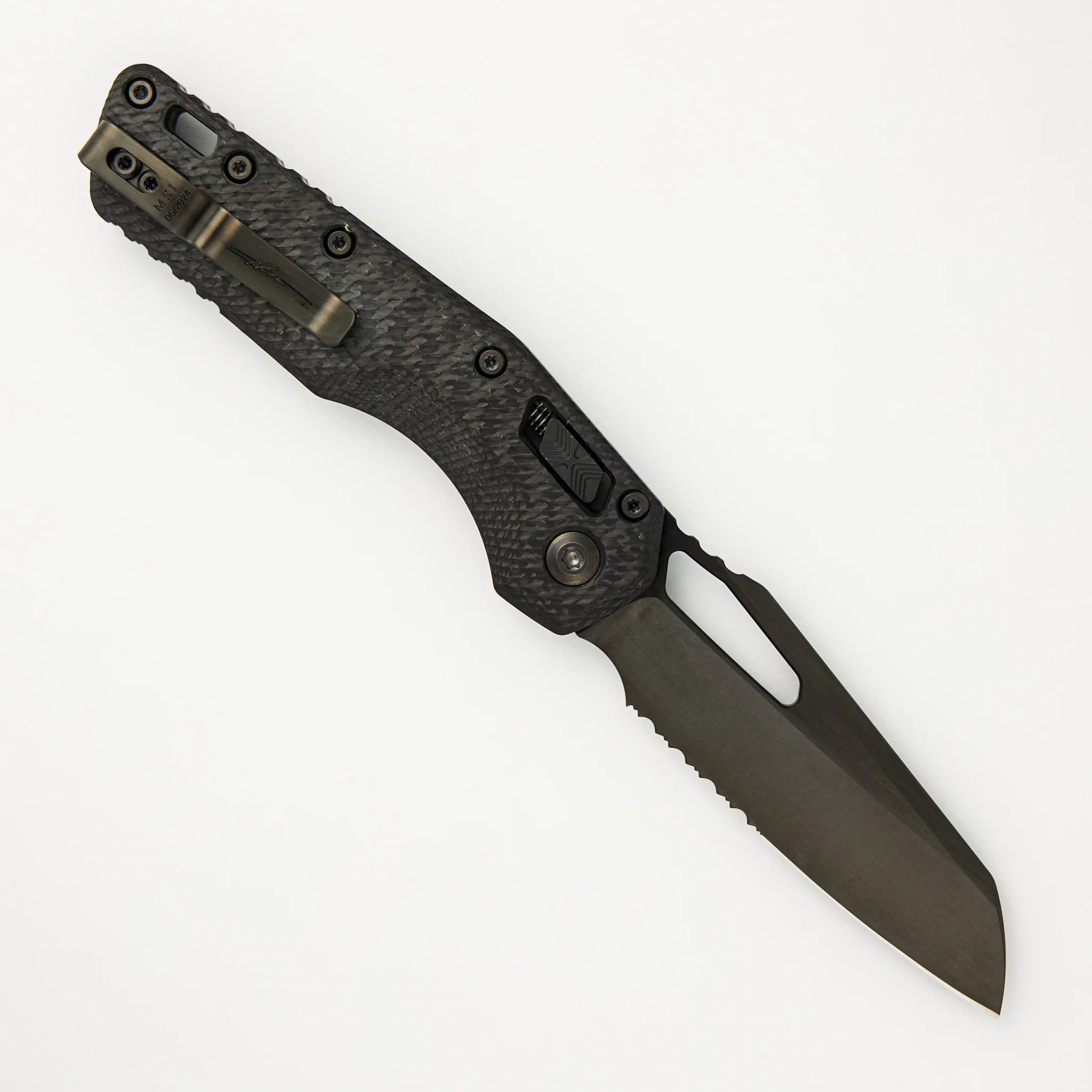 MSI S/E Signature Series Fluted Carbon Fiber Handle DLC Partial Serrated 210-2 DLCTFLCFS - Image 2