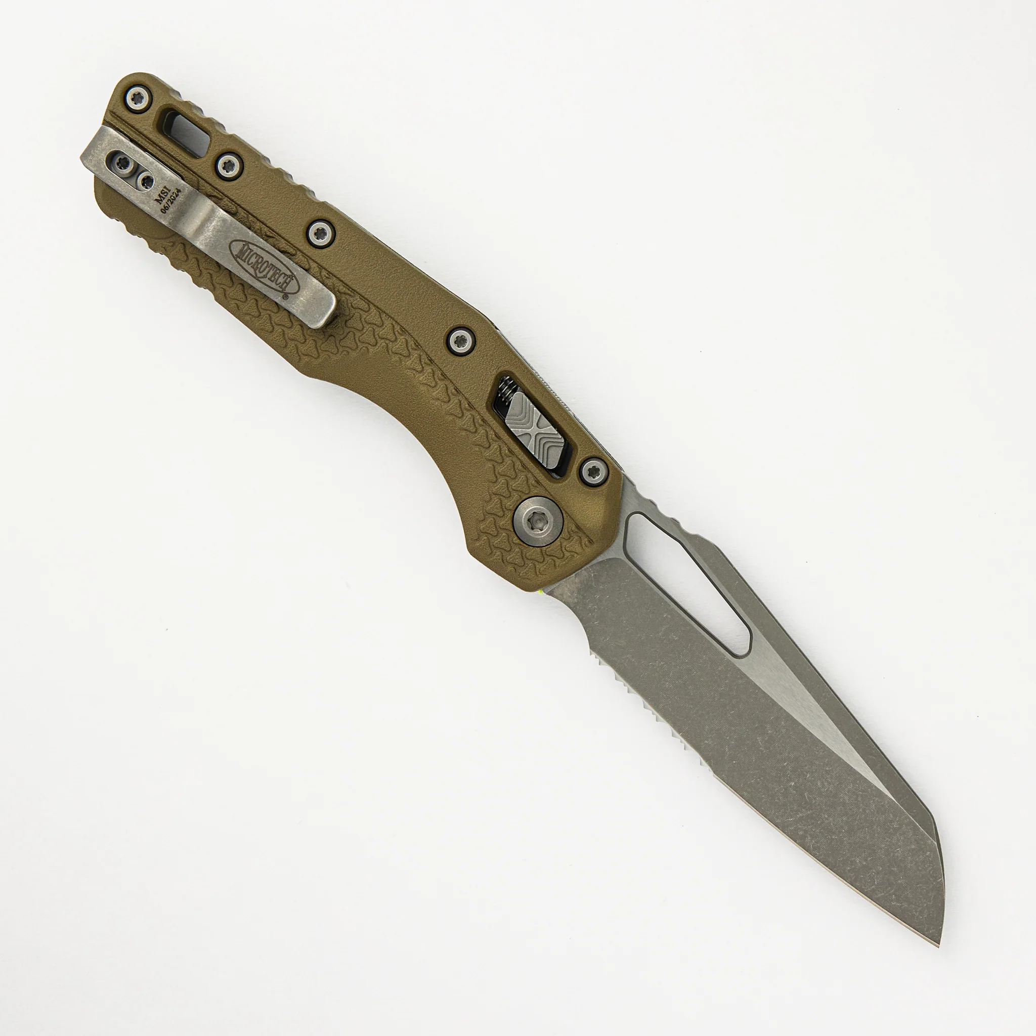 MSI S/E Tri-Grip Polymer OD Green Apocalyptic Partial Serrated 210T-11 APPMOD - Image 2