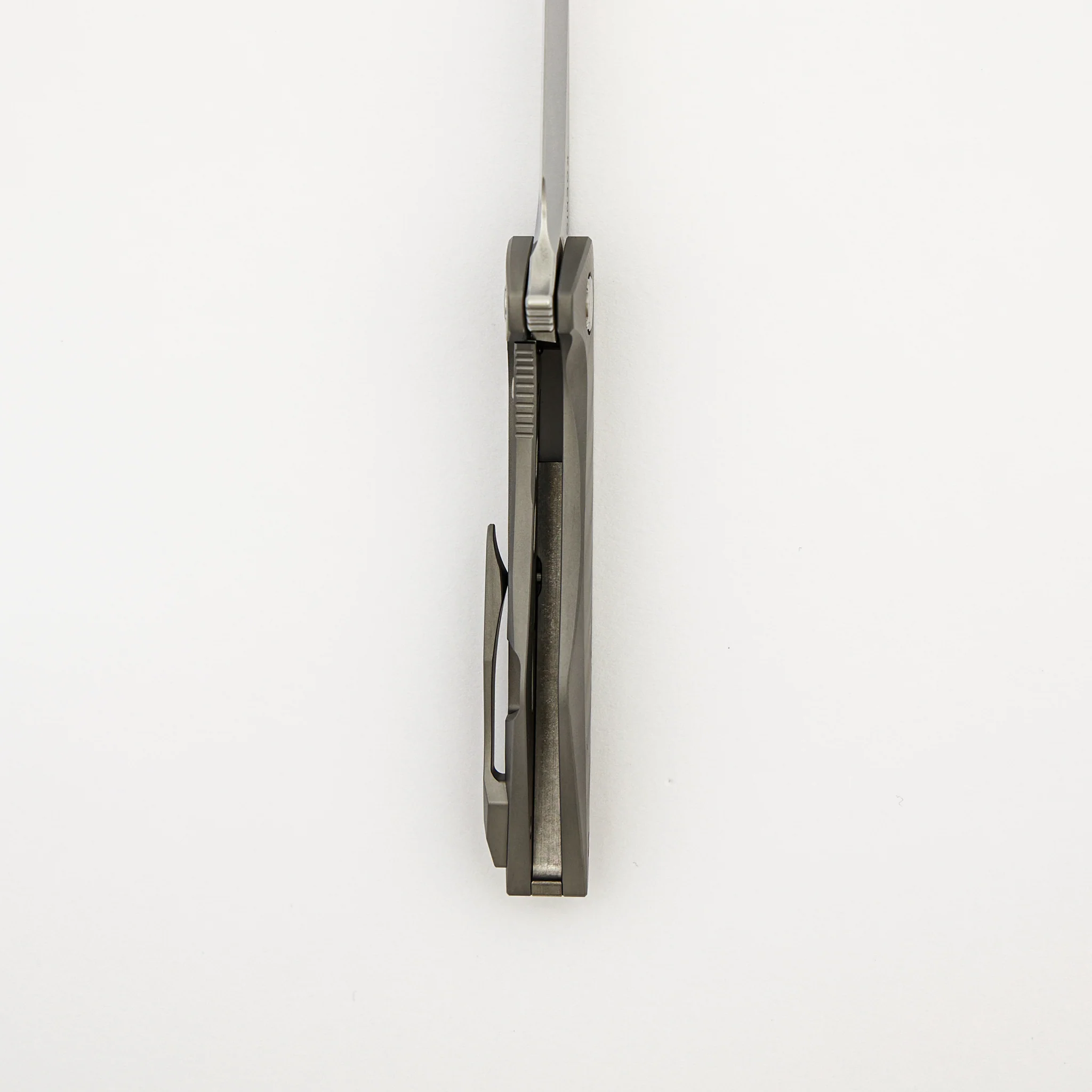 Mini Goblin - Sea Pattern Titanium Handle - Brightwashed W/ Polished Flats M390 Blade - Image 6