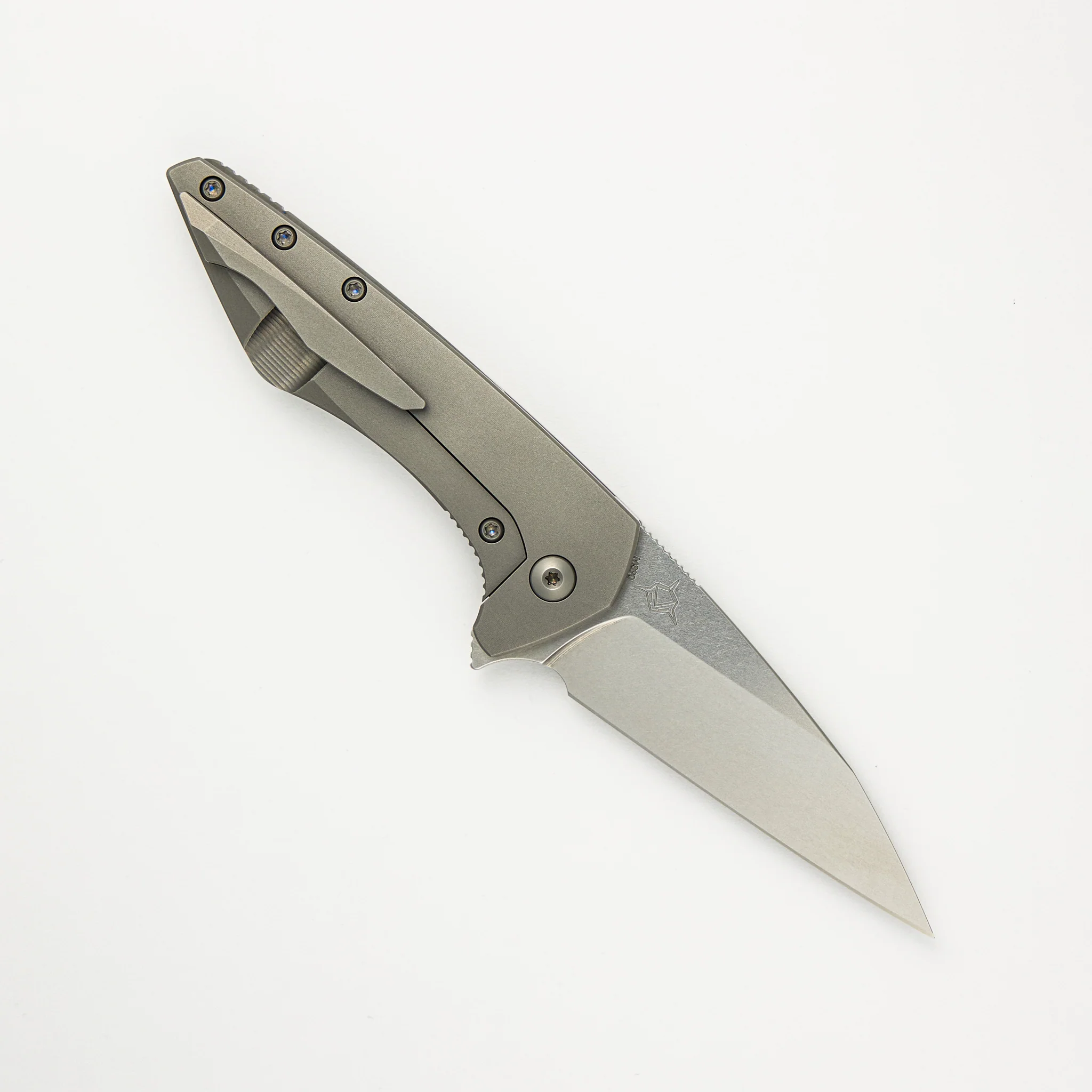 Mini Goblin - Smooth Titanium Handle - Stonewashed M390 Blade - Image 2