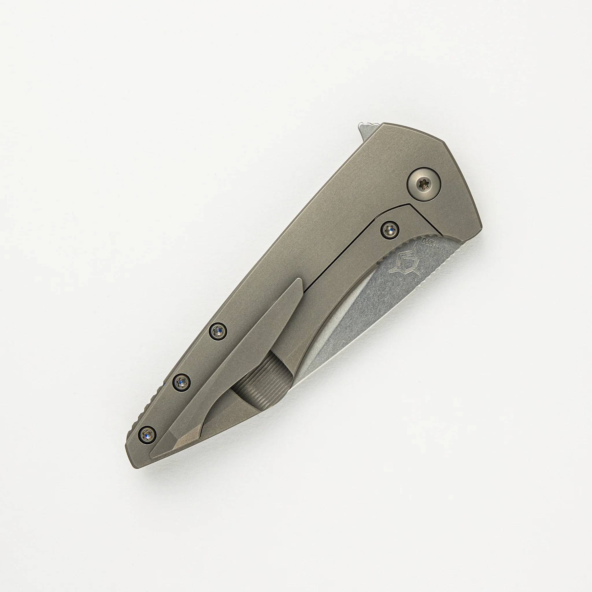 Mini Goblin - Smooth Titanium Handle - Stonewashed M390 Blade - Image 4