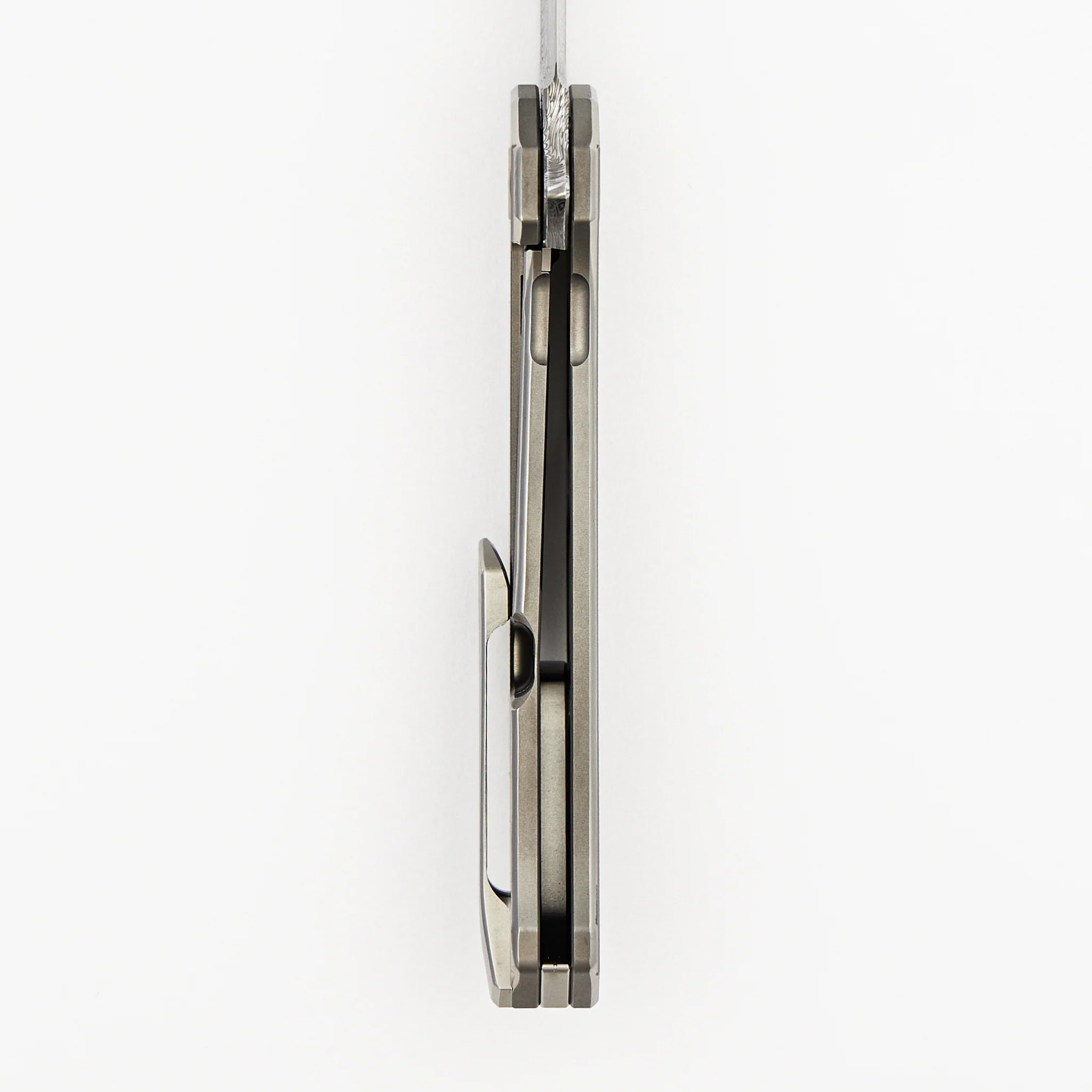 Mini Veli - Textured Titanium Handle - Damasteel Grabak Blade - Image 6