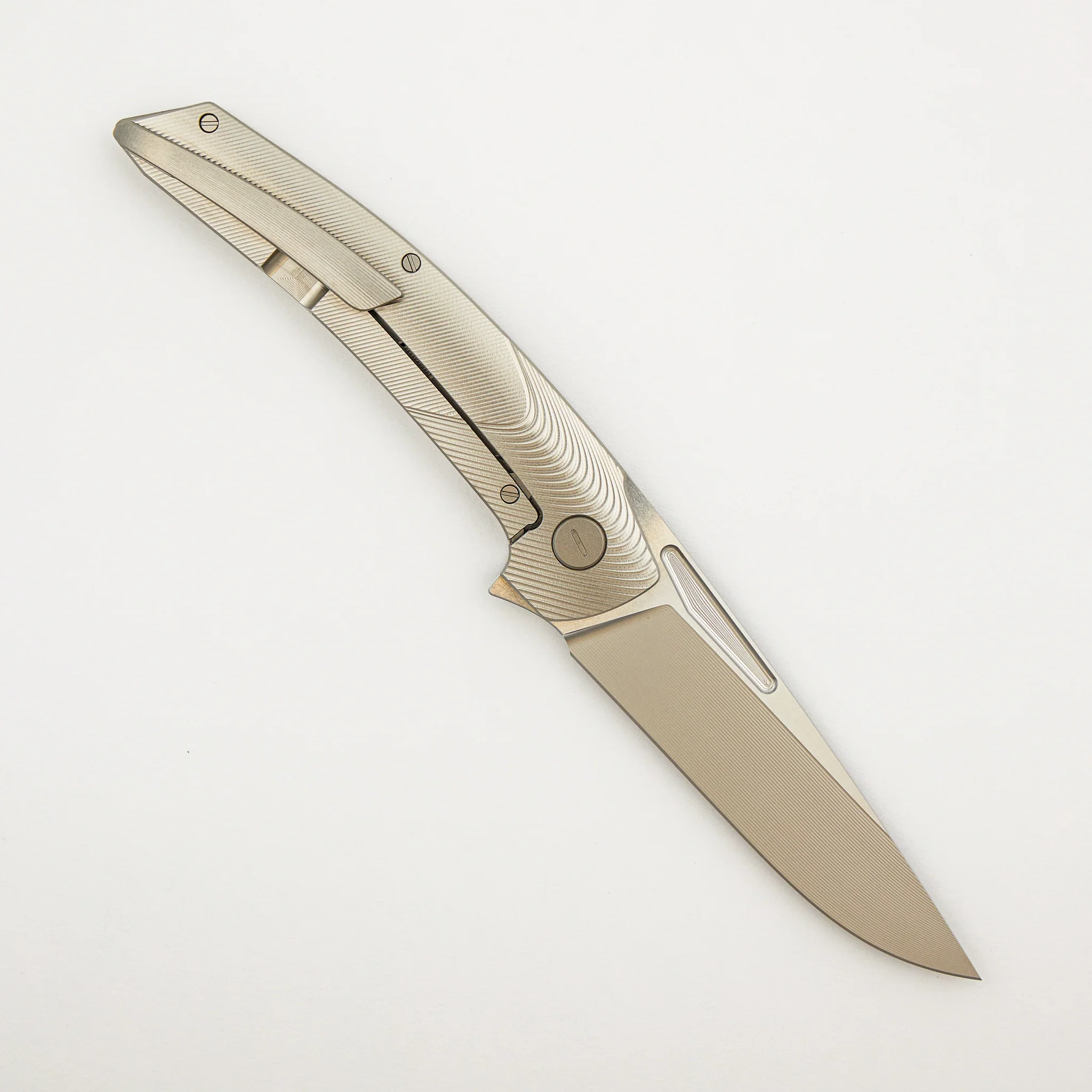 Model T Gen. 2 - Blasted Finish Titanium Handle - CarboTi Inlay - RWL-34 Blade - S/N 291 - Image 2