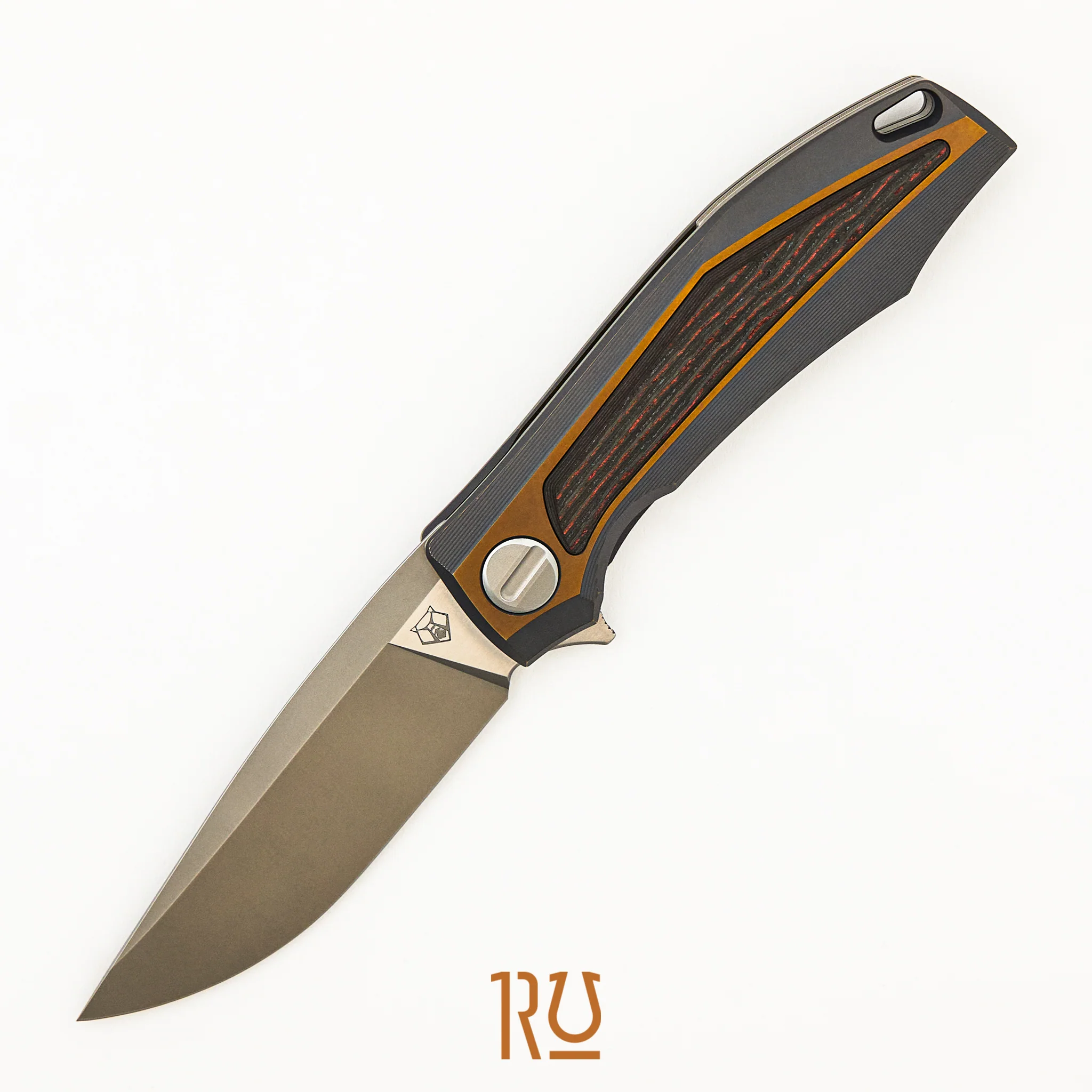 Molten KMP (RKMP) - S90V Blade - Titanium/Lava & Ash CarboTi Handle - SRRBS (Charles Marlowe Design) - Completed
