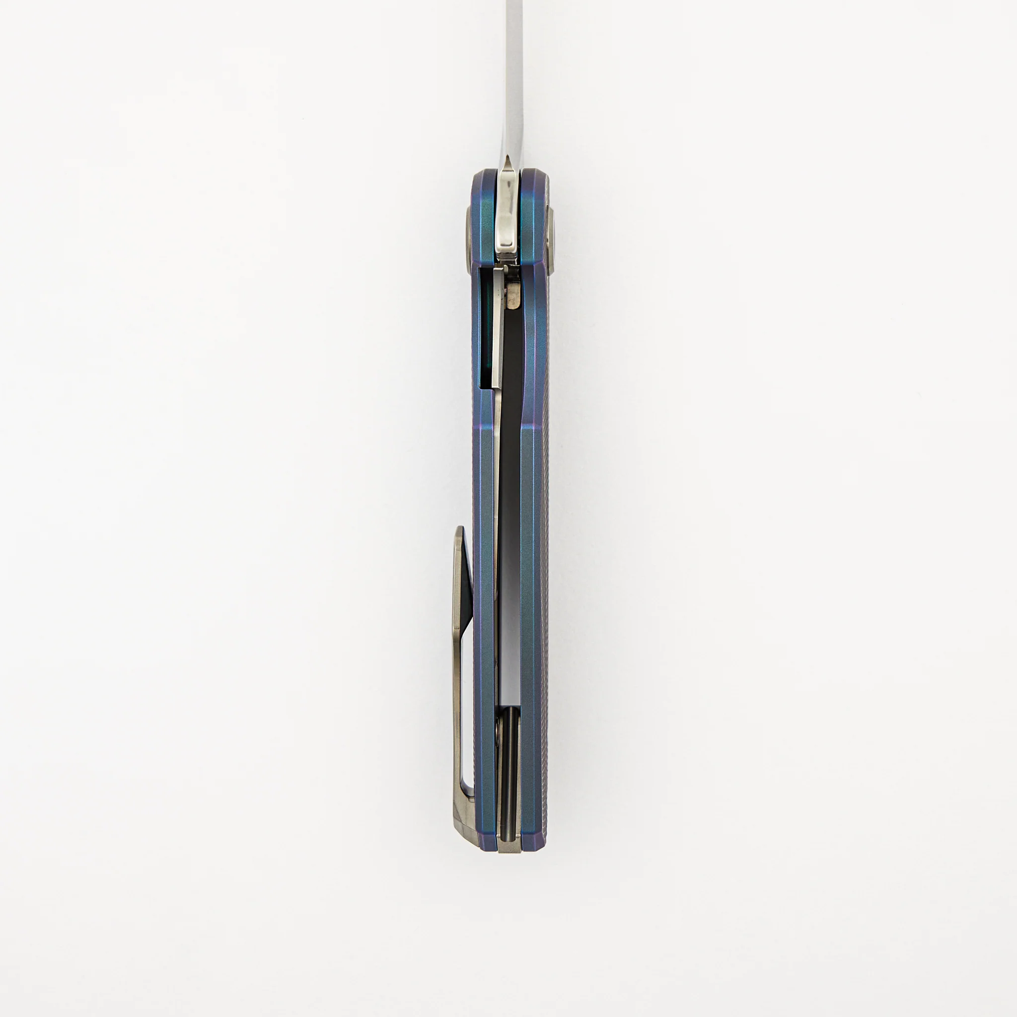 Morpheus Liner Lock - Burnished/Anodized/Widow Titanium Handle - Near Mirror M390 Blade - Image 6