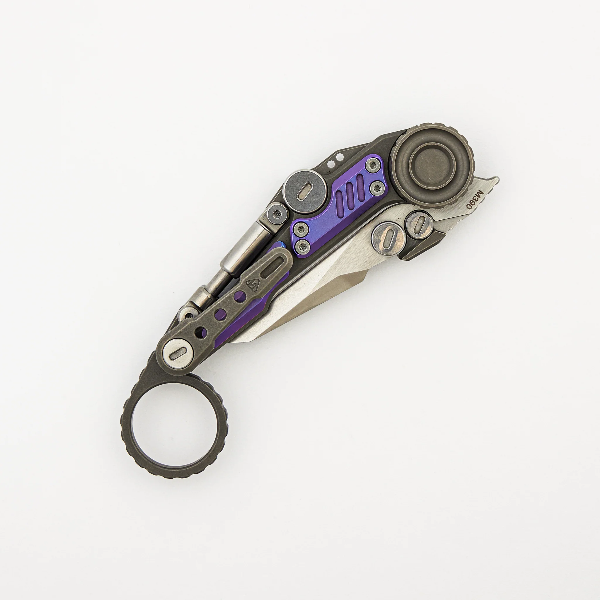 MT-11 Shuukaku - Stonewash/Purple Anodized Titanium Handle - M390 Blade - Image 4