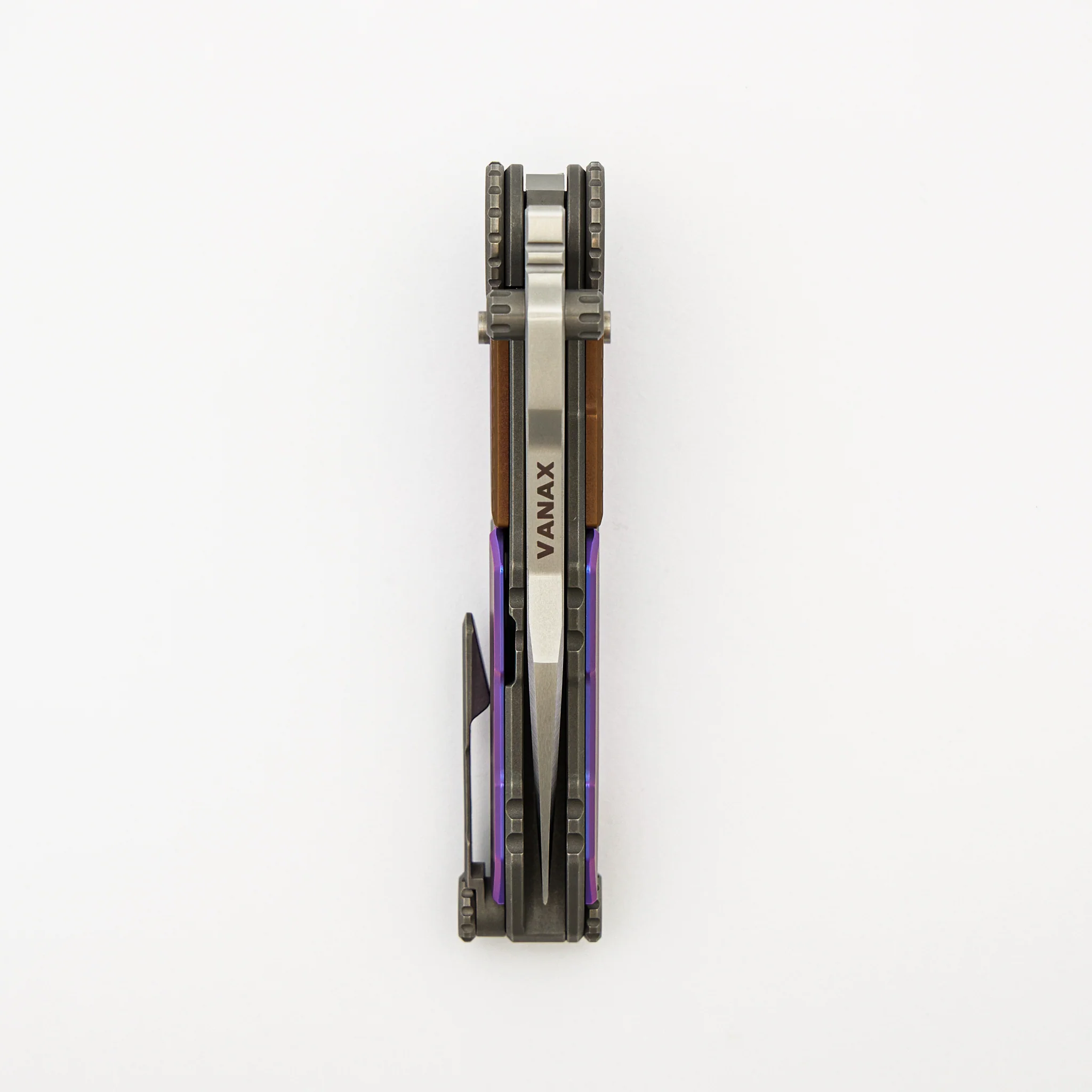 MTSS - Stonewash/Purple/Bronze Anodized Titanium Handle - Vanax Blade - Image 5