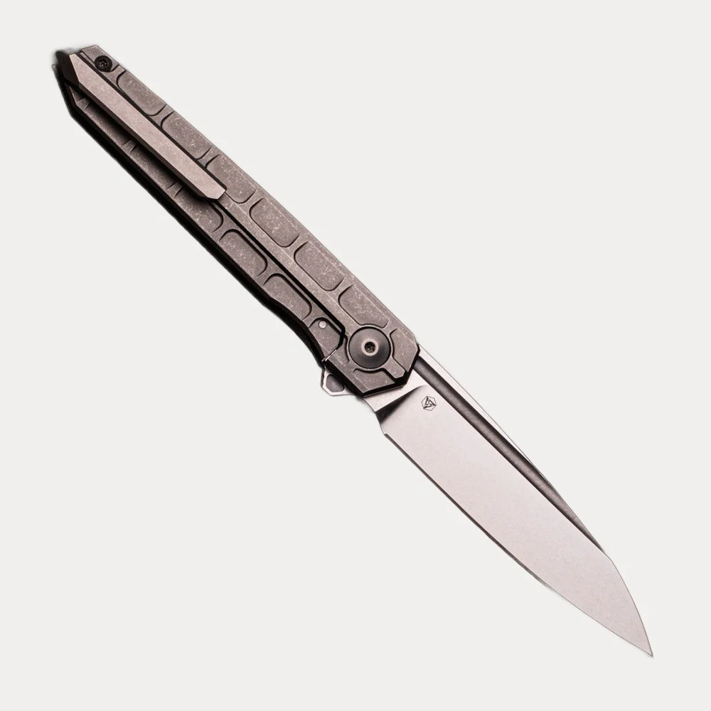 Cypher Mini β Full Tech Series β Stonewashed Ti Handle β Bright Stonewashed M390 Blade - Image 2