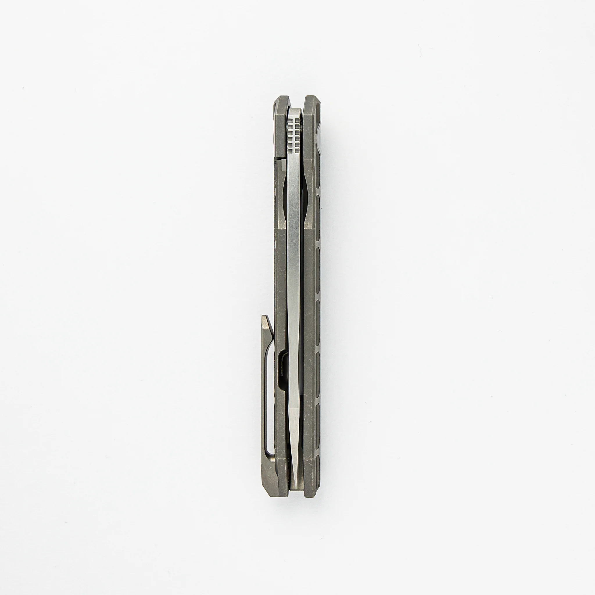Cypher Mini – Full Tech Series – Stonewashed Ti Handle – Bright Stonewashed M390 Blade - Image 5
