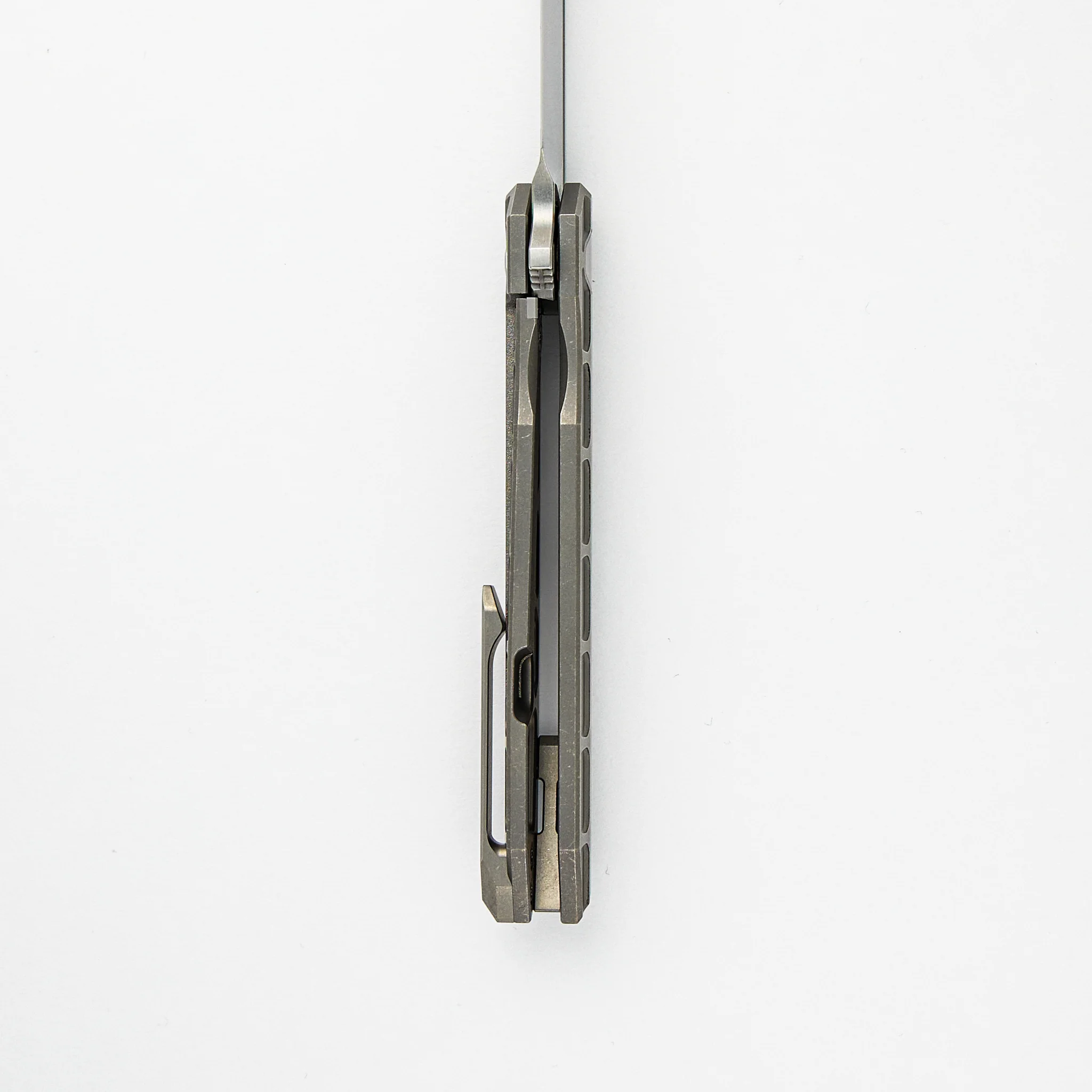 Cypher Mini – Full Tech Series – Stonewashed Ti Handle – Bright Stonewashed M390 Blade - Image 6