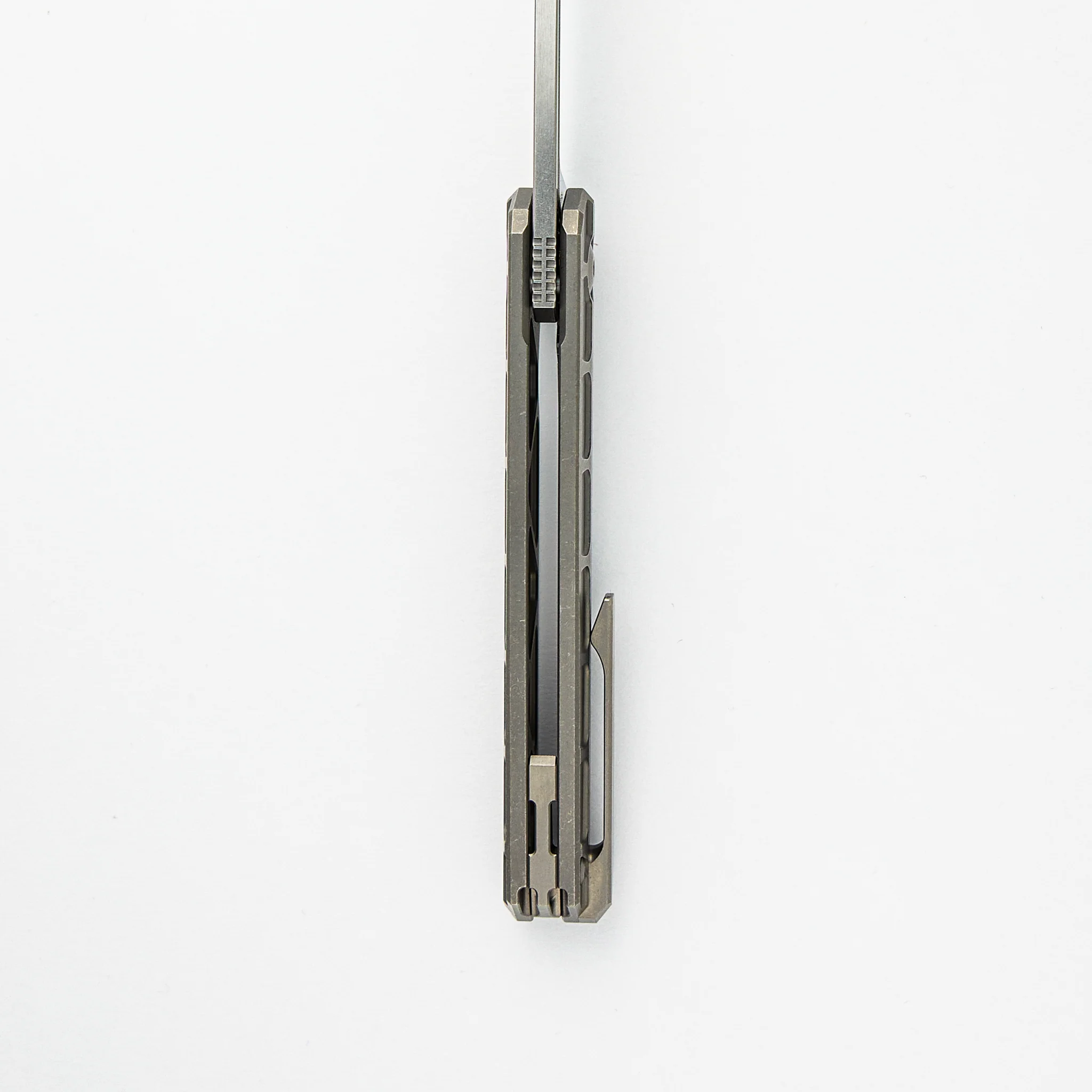 Cypher Mini – Full Tech Series – Stonewashed Ti Handle – Bright Stonewashed M390 Blade - Image 7