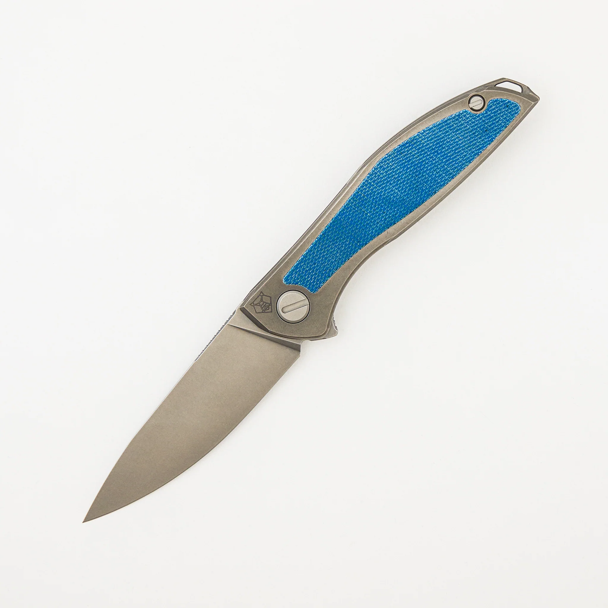 NeOn NL - Elmax Blade - Titanium/Blue Canvas Micarta Handle - MRBS