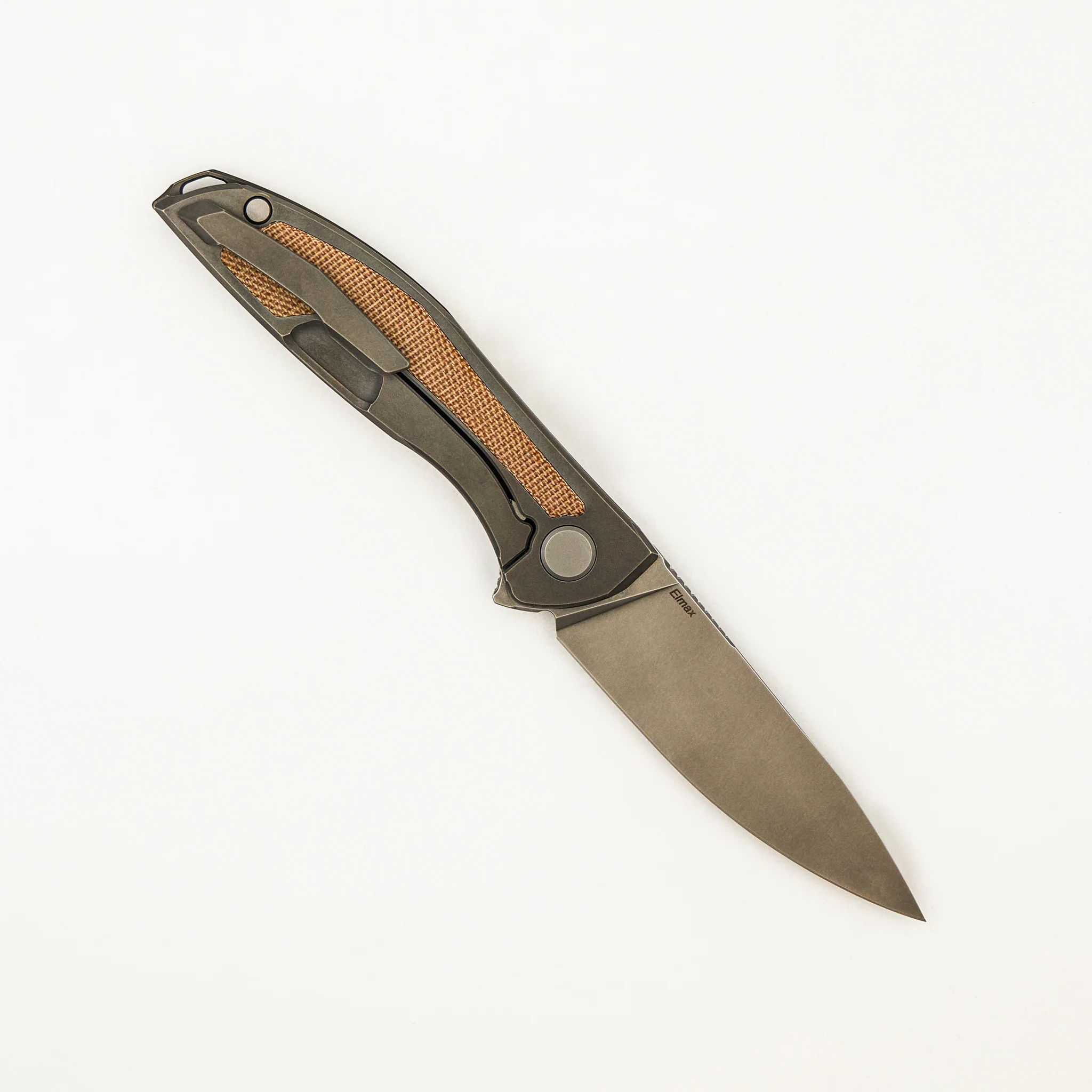 NeOn NL - Elmax Blade - Titanium/Natural Canvas Micarta Handle - MRBS - Image 2