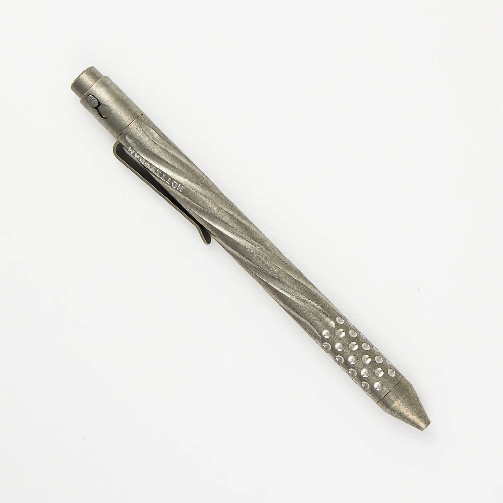 TiButton - Titanium G2 Full Size Spiral Flute With Dots RH SL Tumbled Pen - Image 2