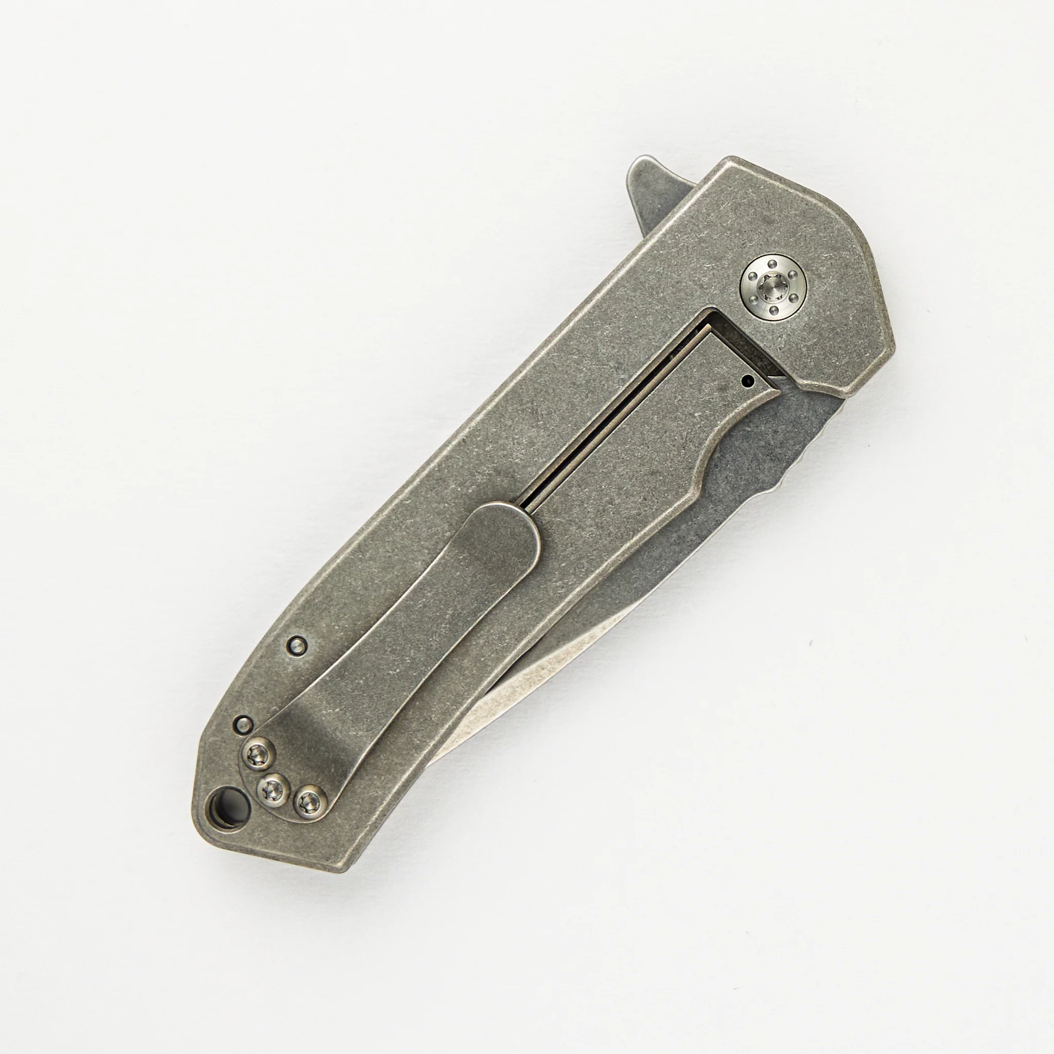 Ultra4 Folder - Titanium Handle - Honey Badger - Blackened Tumbled - Image 4