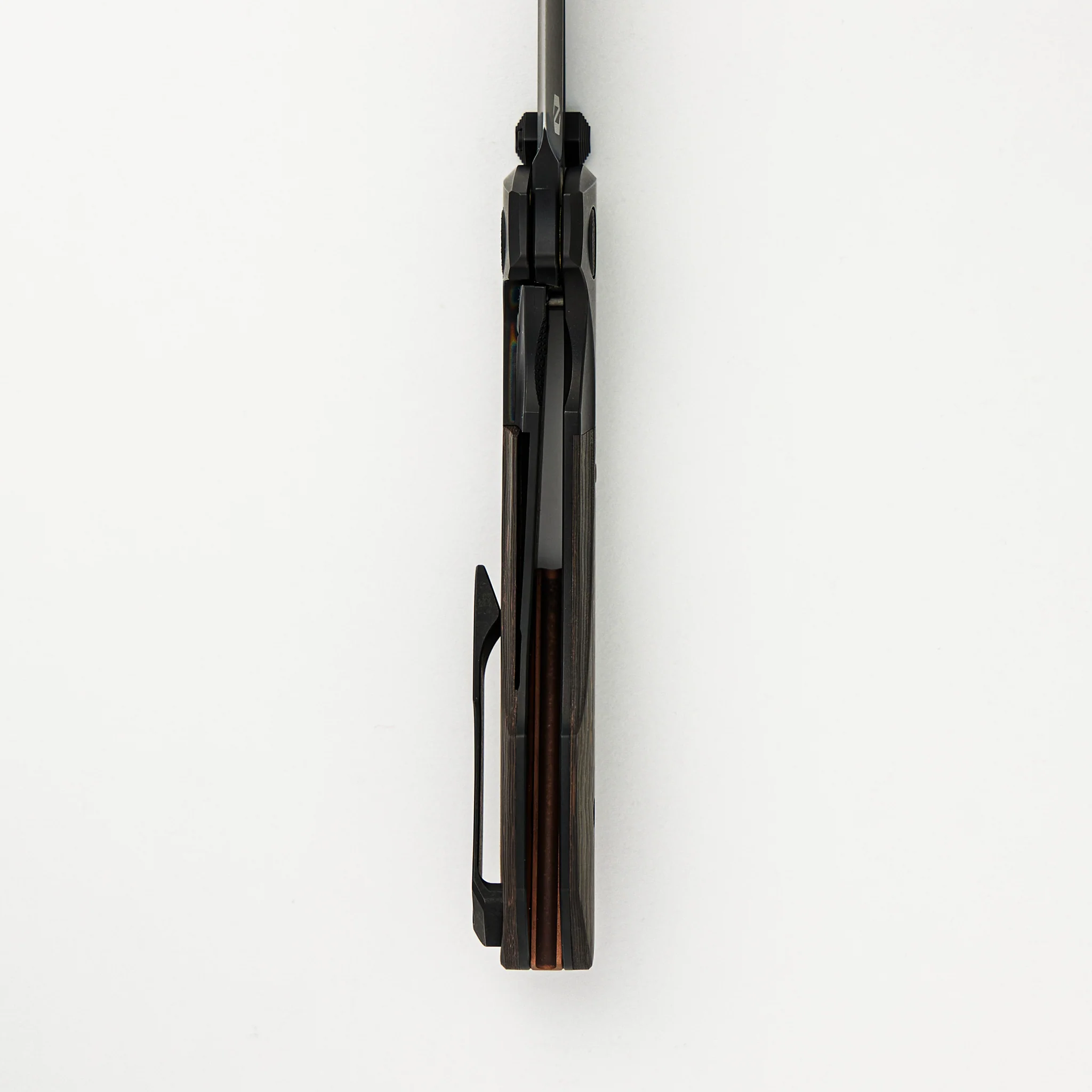 Voodoo - Black PVD/Light Stonewash Ti/Copper Camo Carbon FIber Handle - Black PVD Light Stonewash M390 Blade - Image 6