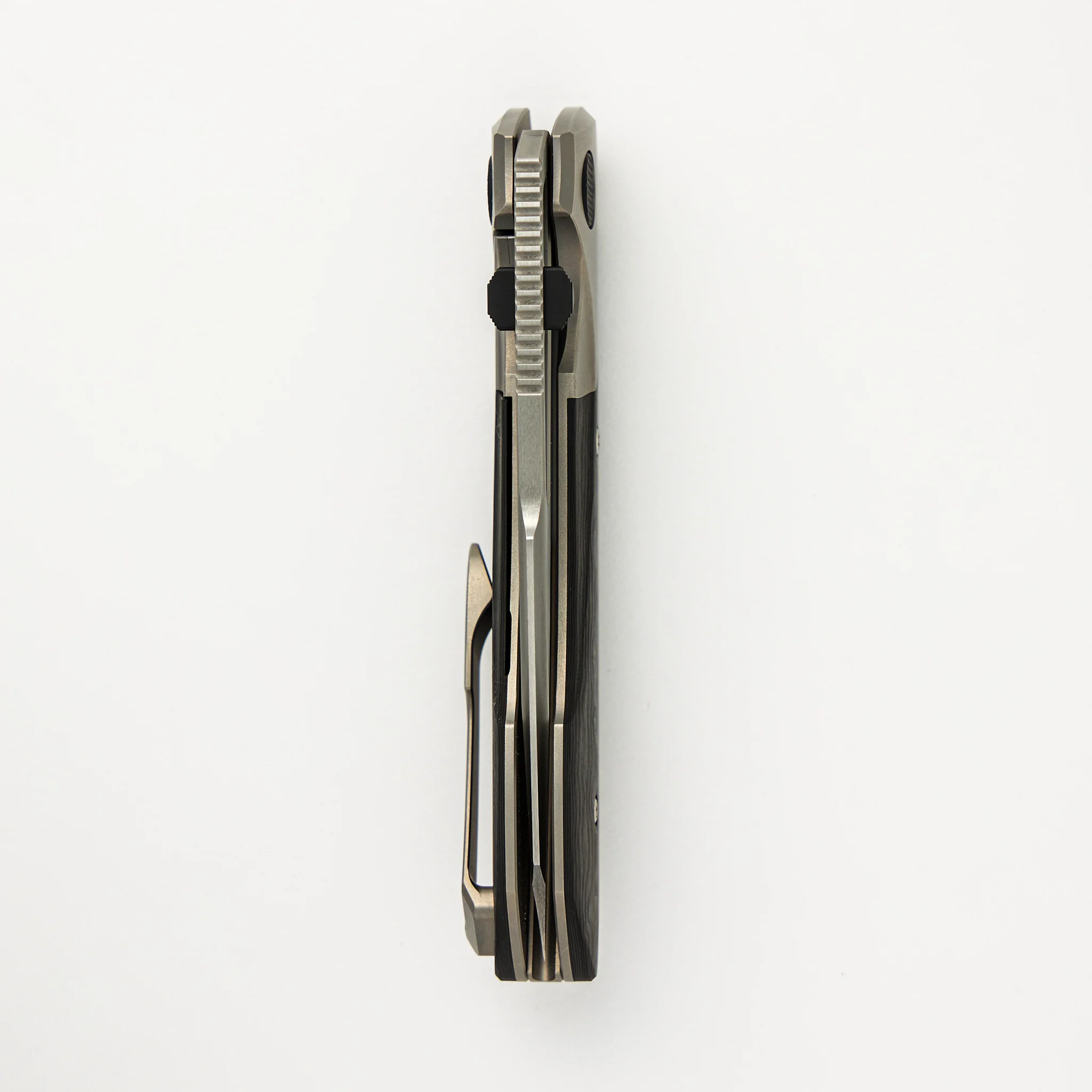 Voodoo - Glass Bead Blasted Ti/Black Camo Carbon Fiber Handle - Hand Rubbed Satin M390 Blade - Image 5