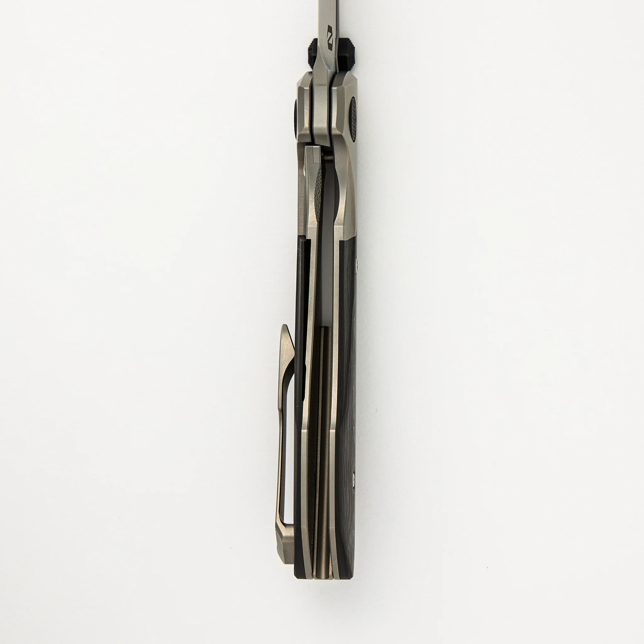 Voodoo - Glass Bead Blasted Ti/Black Camo Carbon Fiber Handle - Hand Rubbed Satin M390 Blade - Image 6