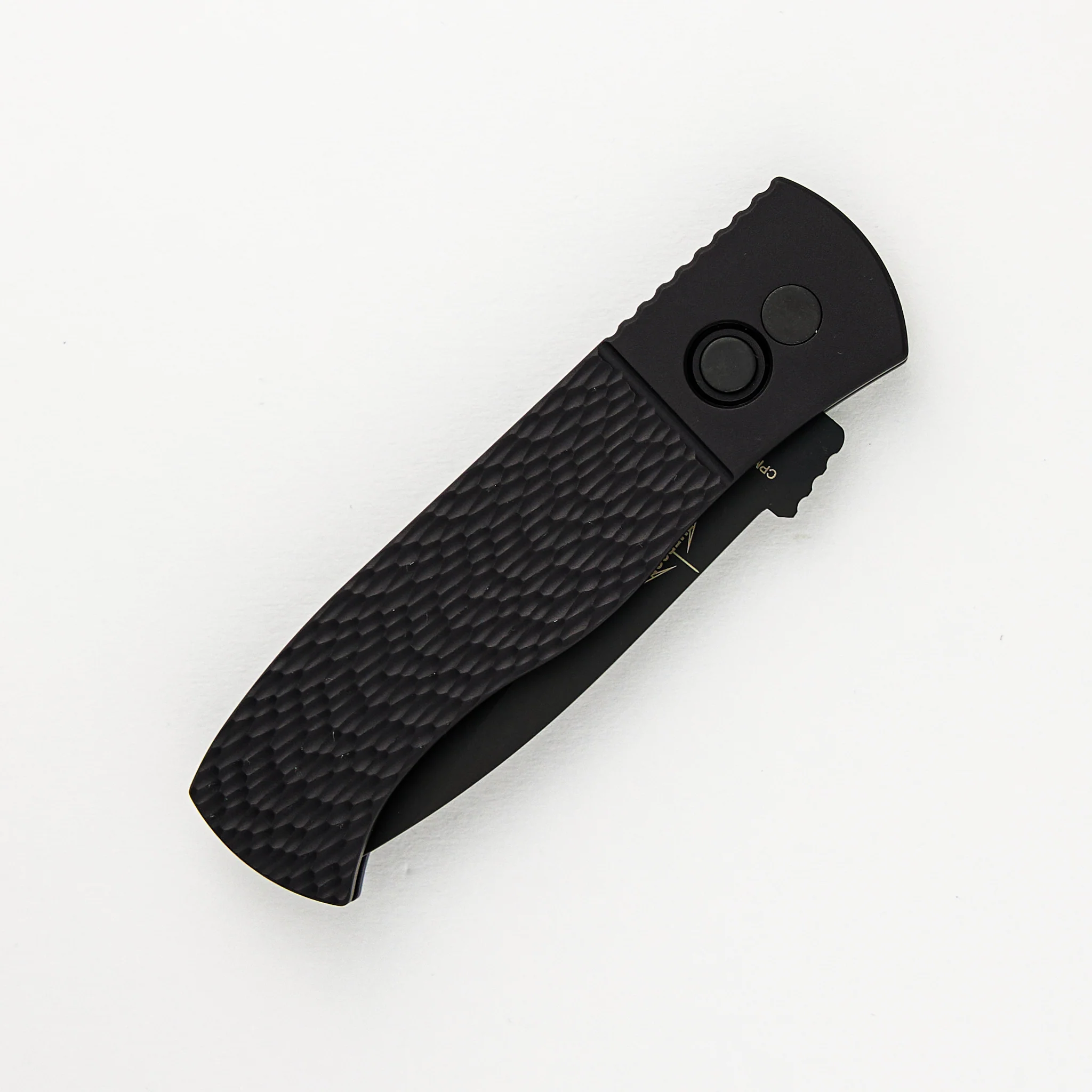 CQC7 Auto E7A06-LH-20CV - Left Handed, Black Textured Handle, DLC Black Spear Point 20CV Blade (Emerson Design) - Image 3