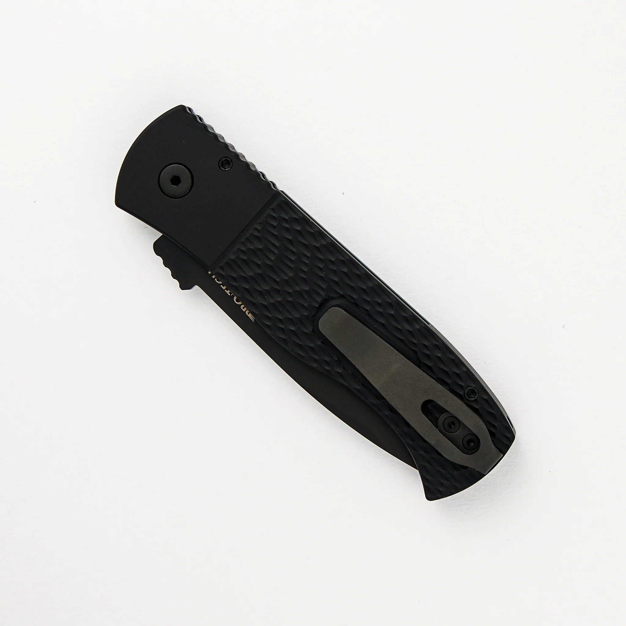 CQC7 Auto E7A06-LH-20CV - Left Handed, Black Textured Handle, DLC Black Spear Point 20CV Blade (Emerson Design) - Image 4