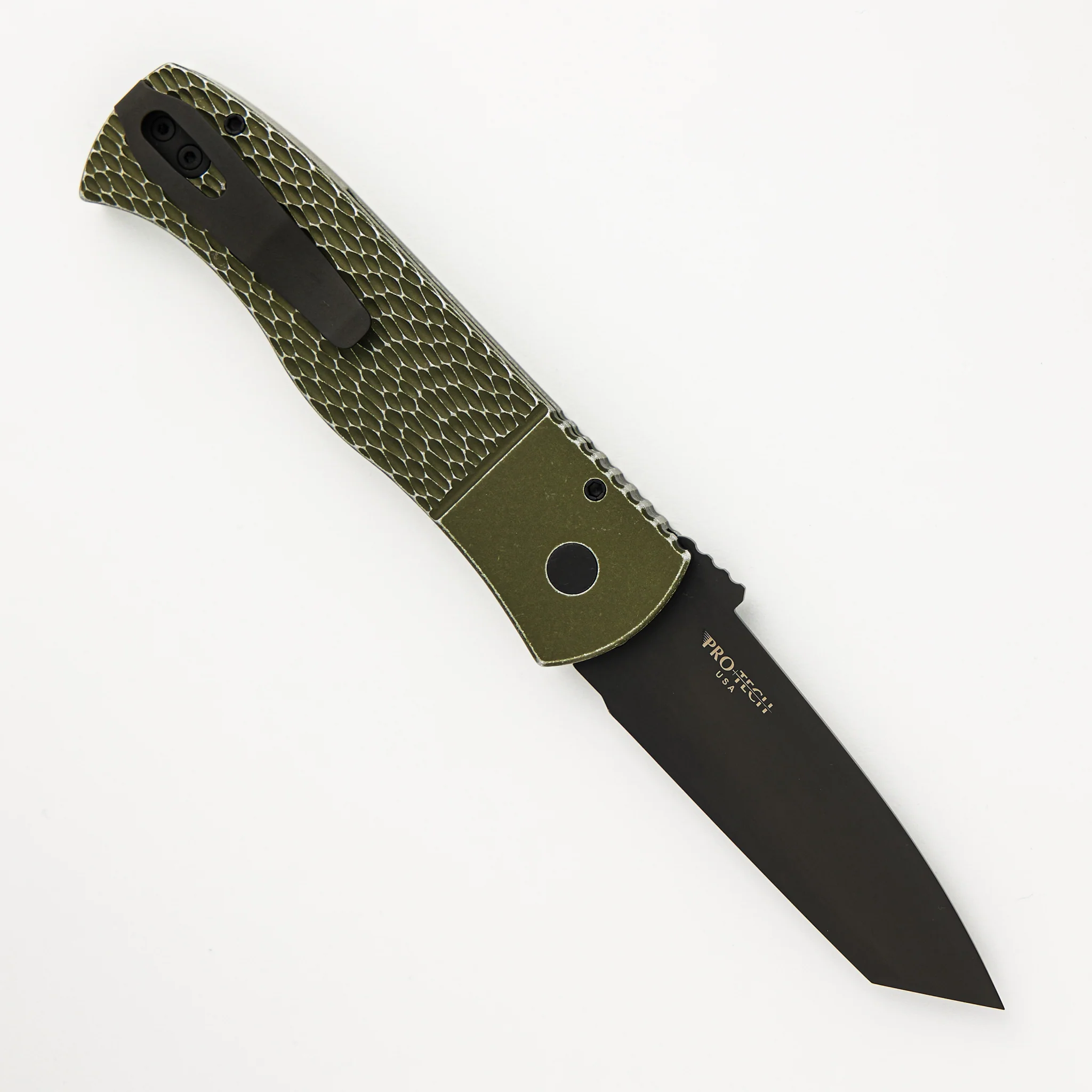 CQC7 Auto - Emerson Design Green "Battle Worn" Textured Handle E7T15-BW Green - Image 2