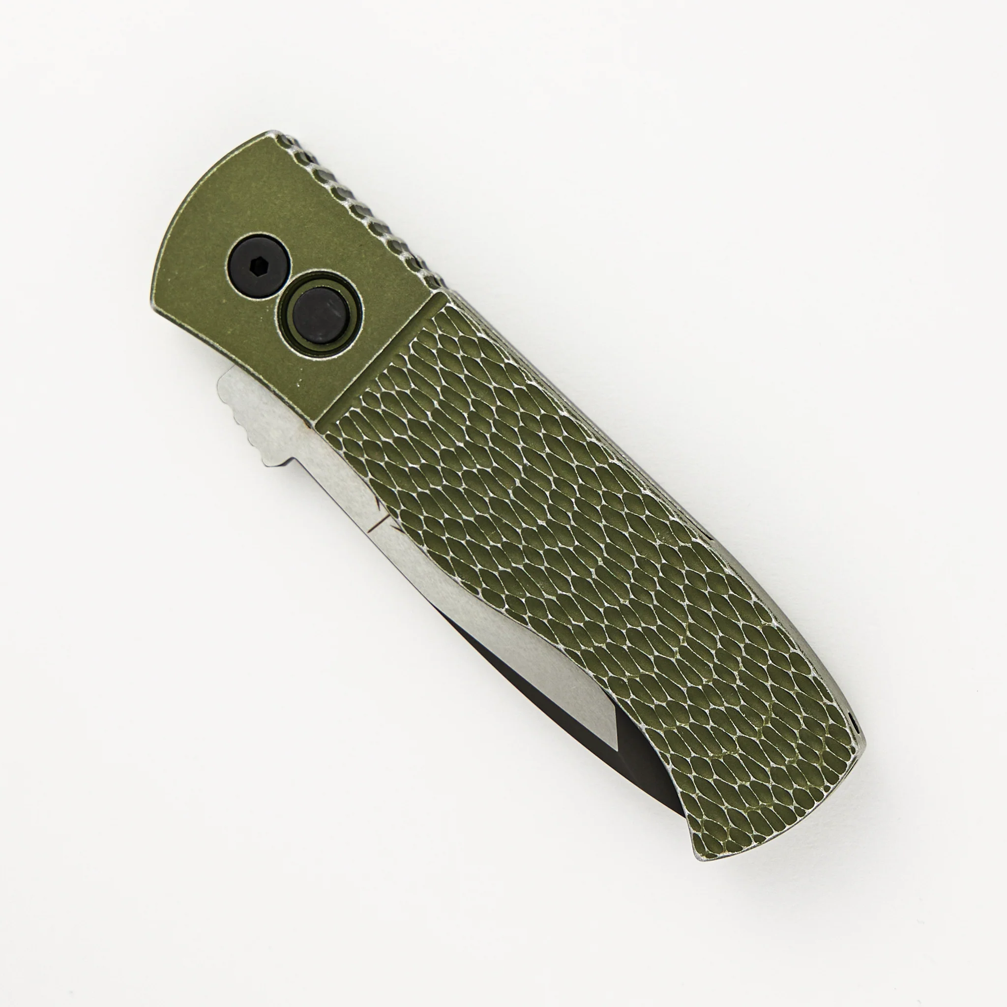 CQC7 Auto - Emerson Design Green "Battle Worn" Textured Handle E7T15-BW Green - Image 3