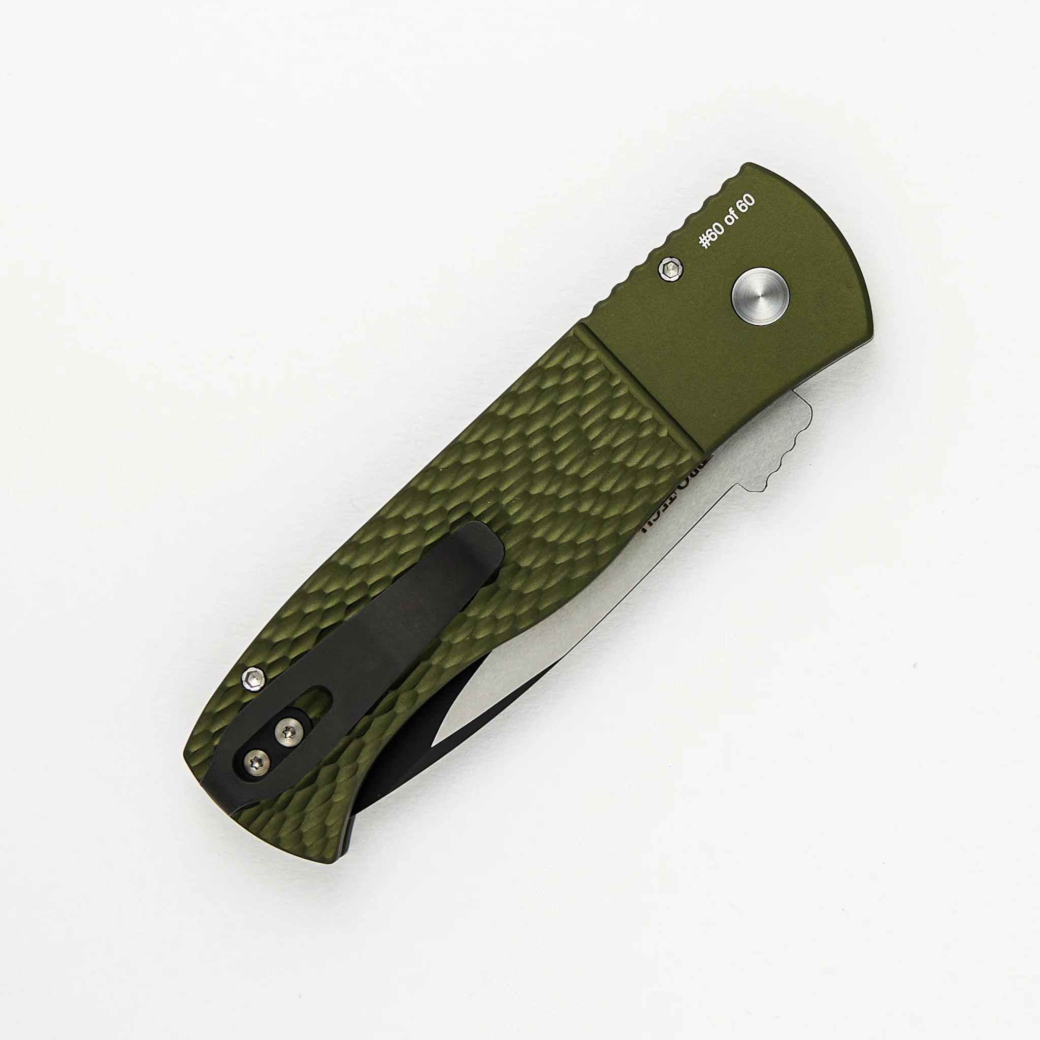 CQC7 Auto Emerson - Blade Show ATL 2024 - Green Jigged Handle, 2-Tone DLC Spear Point CPM-20CV Blade - Image 4