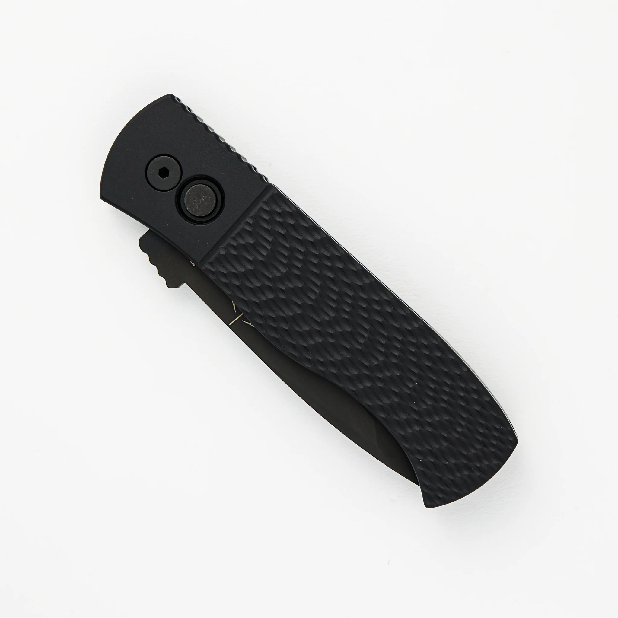 CQC7 Auto - Jigged Textured Black Handle - Black DLC 154cm Tanto Blade E7T06 (Emerson Design) - Image 3