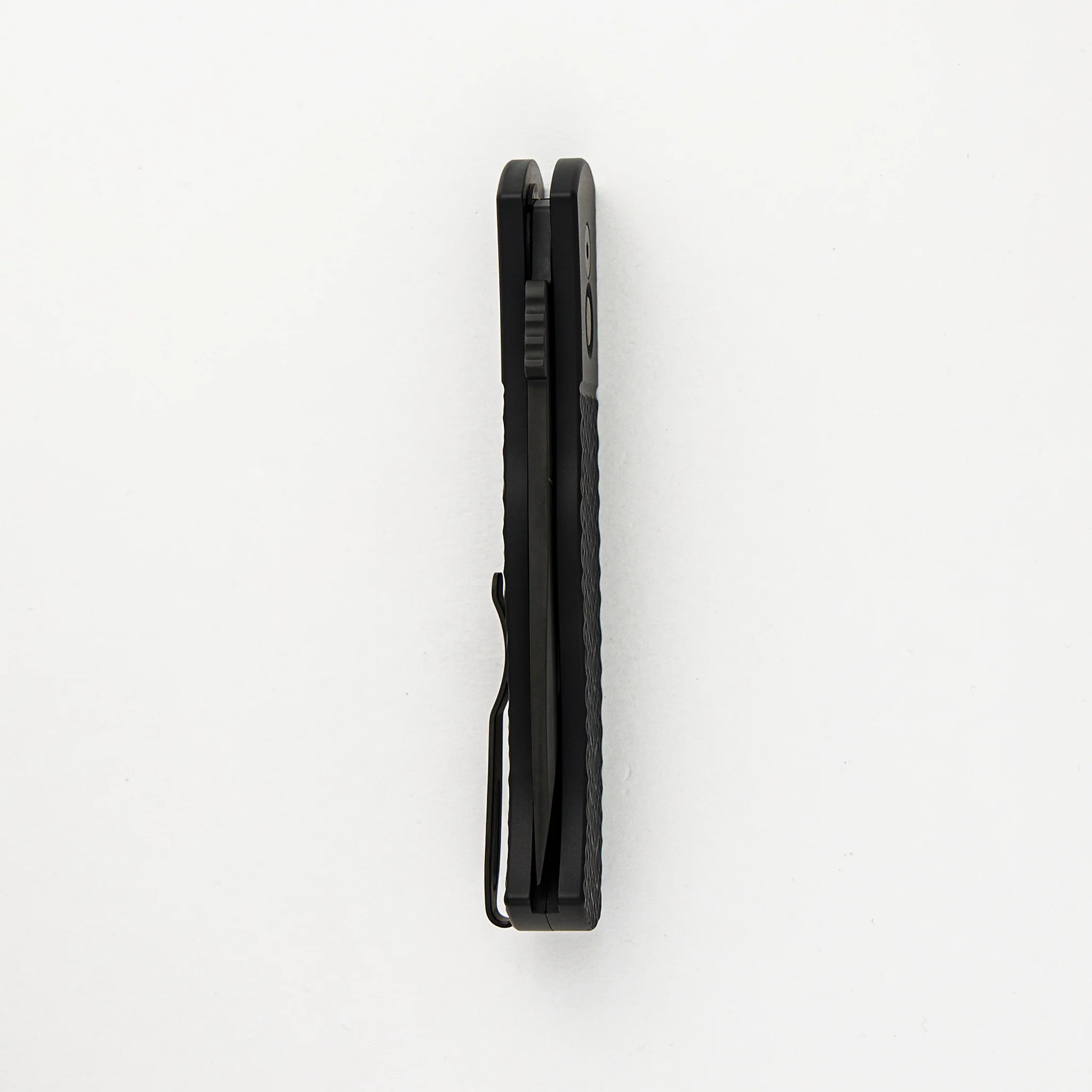 CQC7 Auto - Jigged Textured Black Handle - Black DLC 154cm Tanto Blade E7T06 (Emerson Design) - Image 5