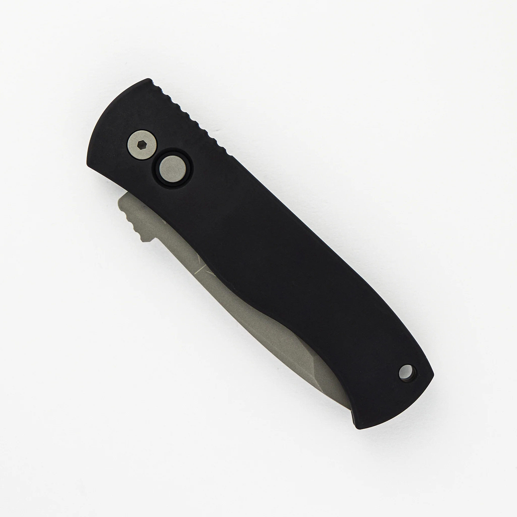 Emerson CQC7 Tanto Auto – Black Handle – Blasted 154CM Blade E7T01 - Image 3