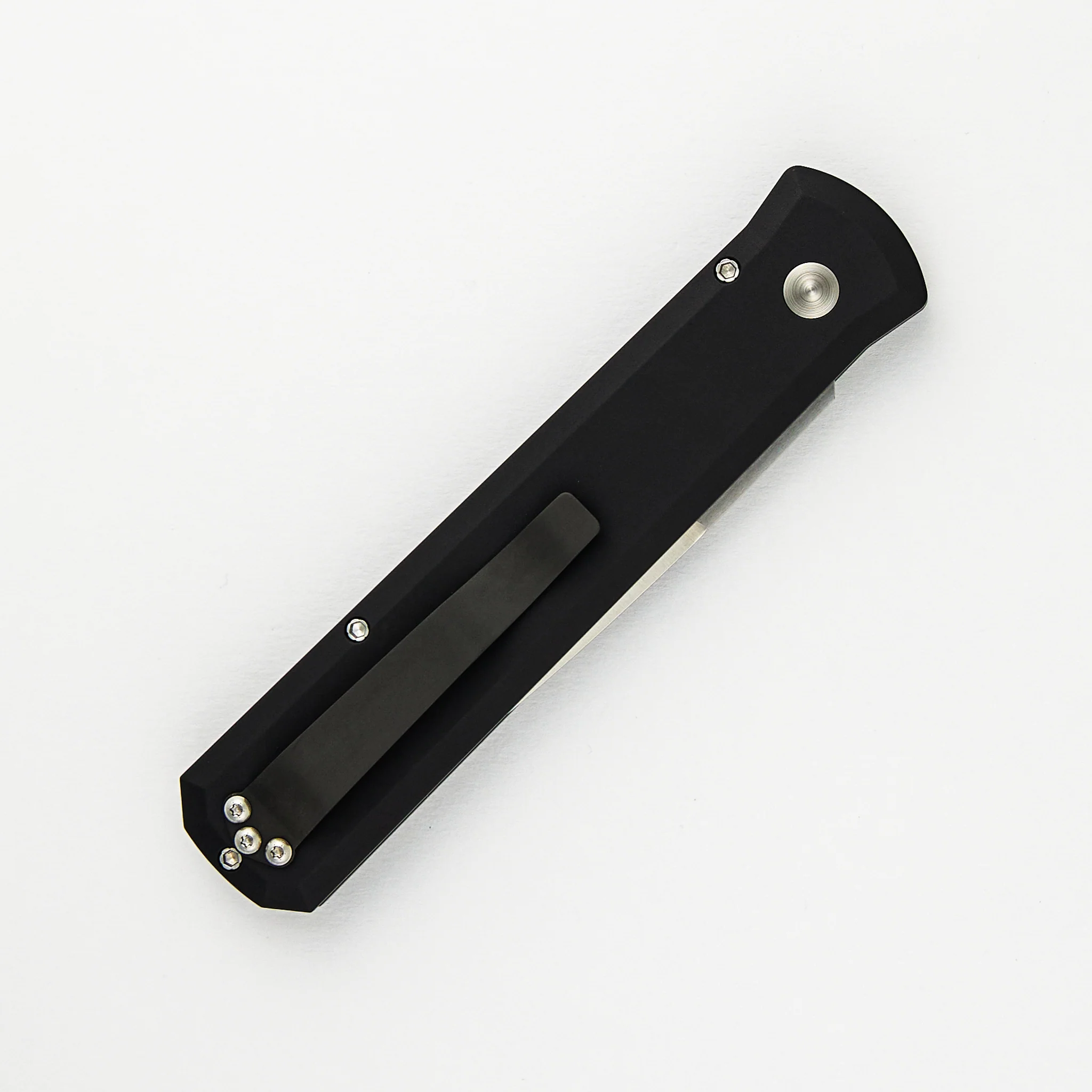 GODFATHER β Solid Black Handle β Satin 154CM Plain Edge Blade 921-Satin - Image 4