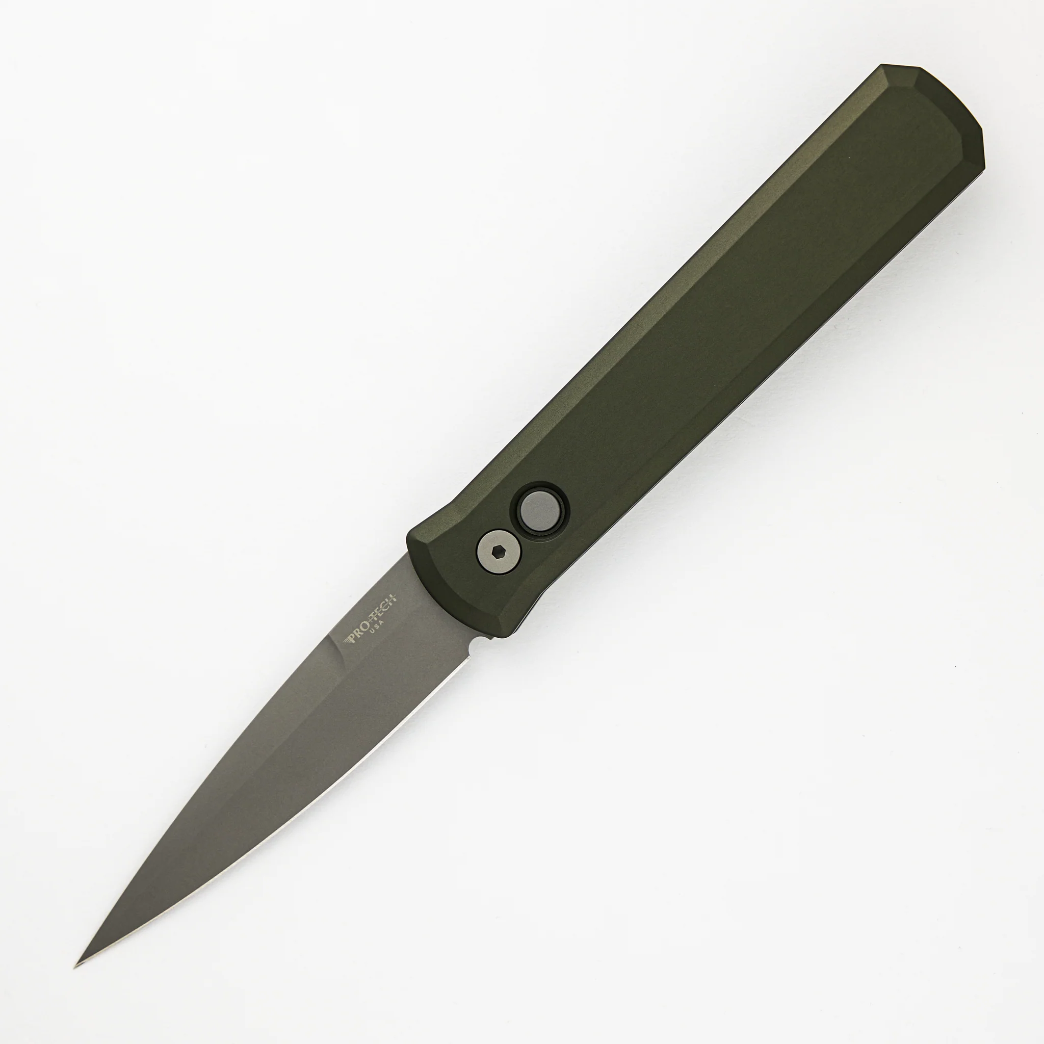 GODFATHER – Solid Green Handle – Blasted 154CM Plain Edge Blade 920-Green