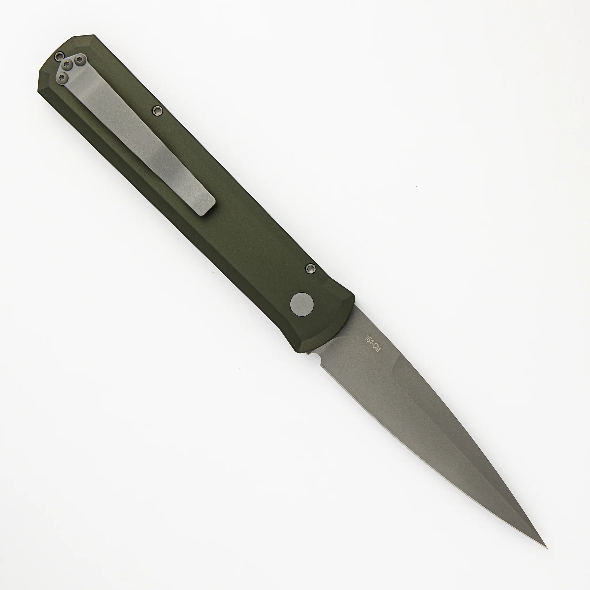 GODFATHER – Solid Green Handle – Blasted 154CM Plain Edge Blade 920-Green - Image 2