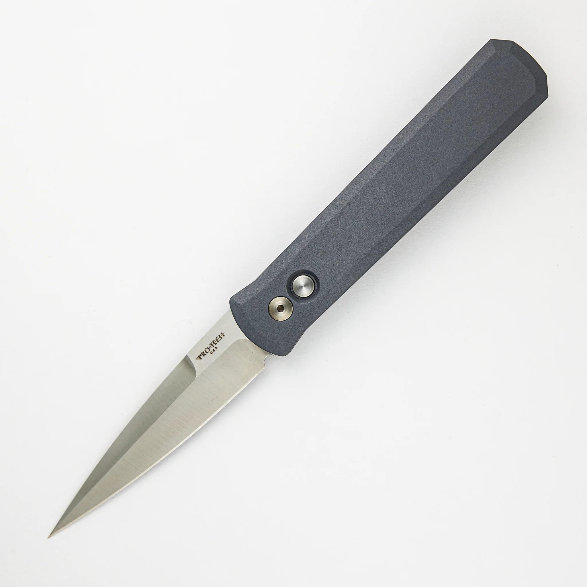 GODFATHER β Solid Special Grey Handle β Satin 154CM Plain Edge Blade 921-Satin-Grey