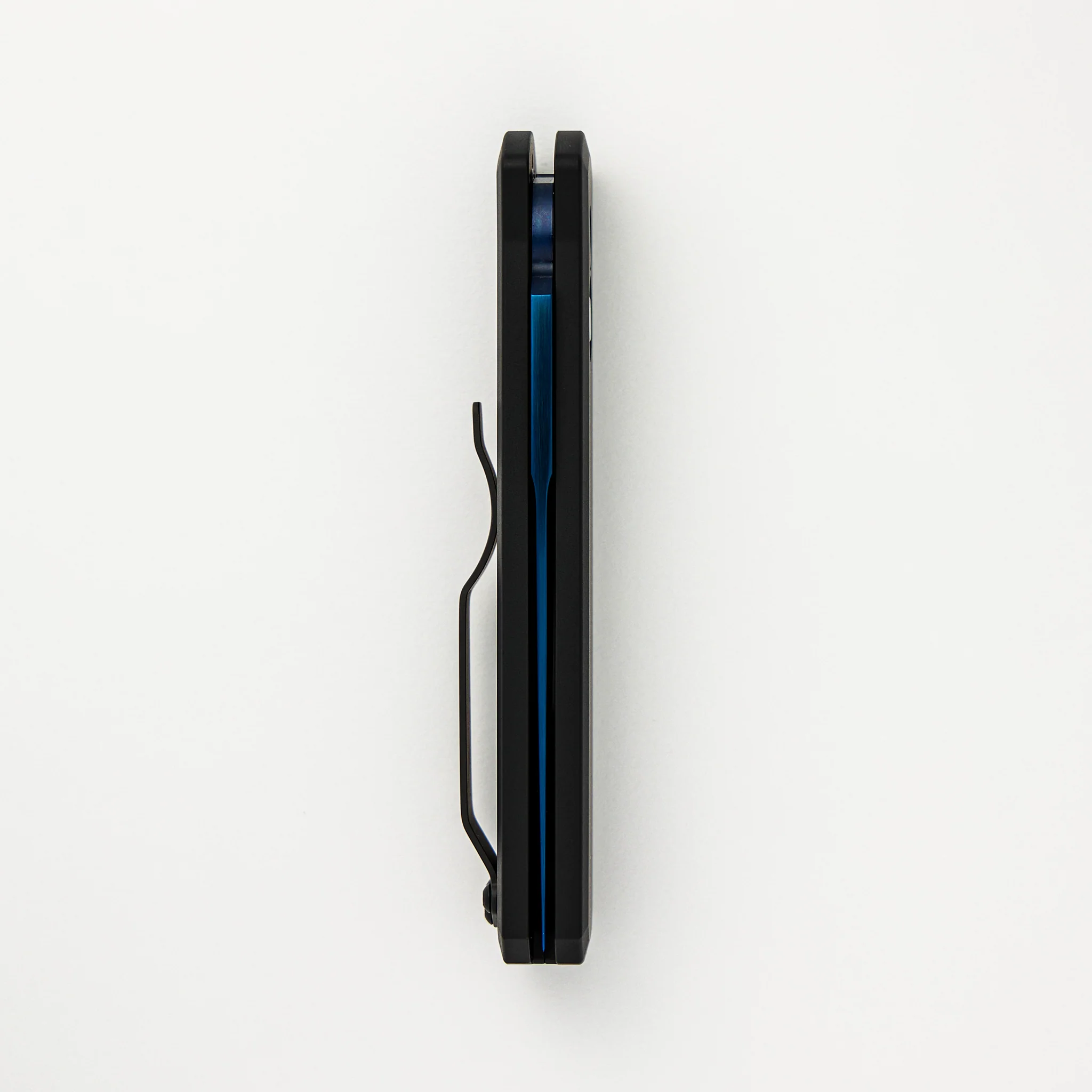 Godson – Solid Black Handle – Satin Sapphire Blue Blade – Abalone Button – All Black Hardware 721-SB - Image 5