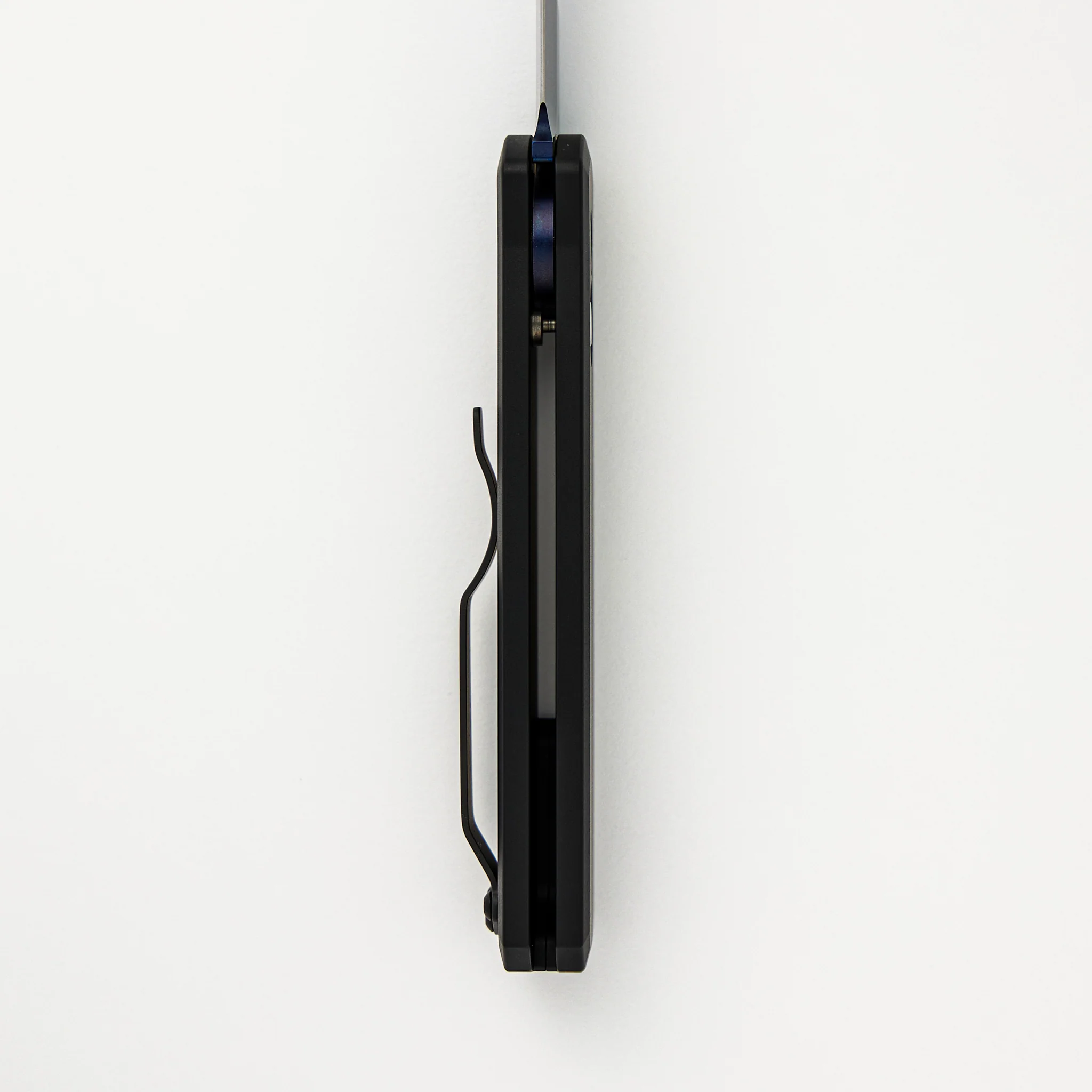 Godson – Solid Black Handle – Satin Sapphire Blue Blade – Abalone Button – All Black Hardware 721-SB - Image 6
