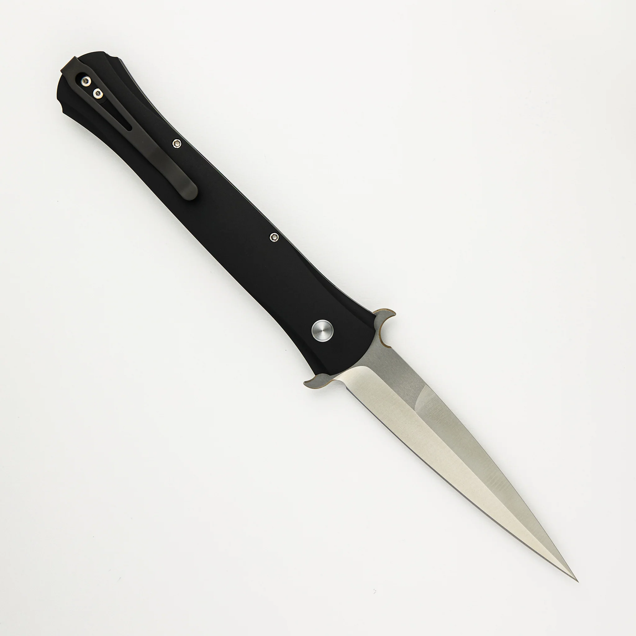 Large Don - 1921-MOP - Black Aluminum Handle - Satin Blade - Image 2