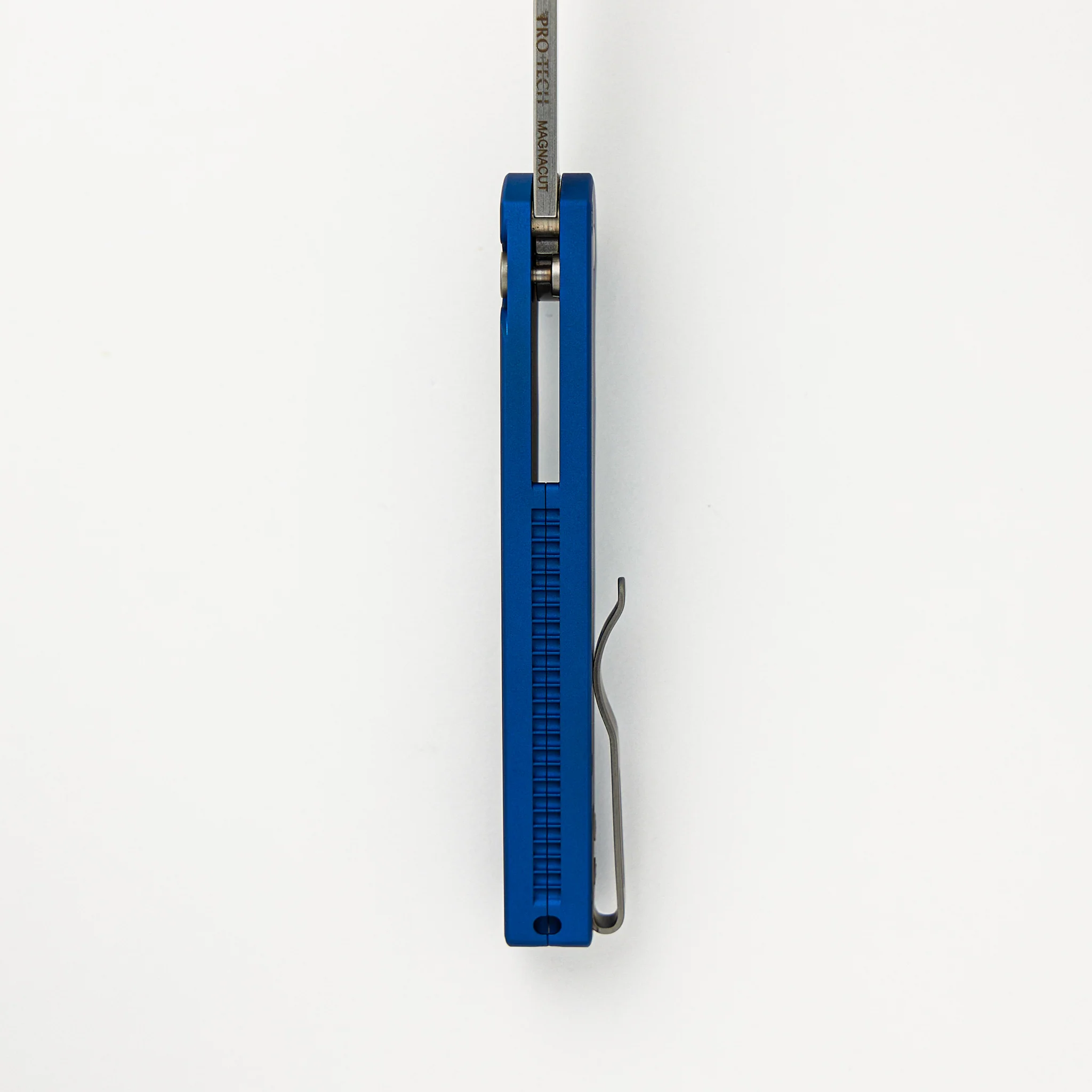 Malibu Flipper - Blue Aluminum Handle - Stonewash Reverse Tanto MagnaCut Blade - 5401-BLUE - Image 7